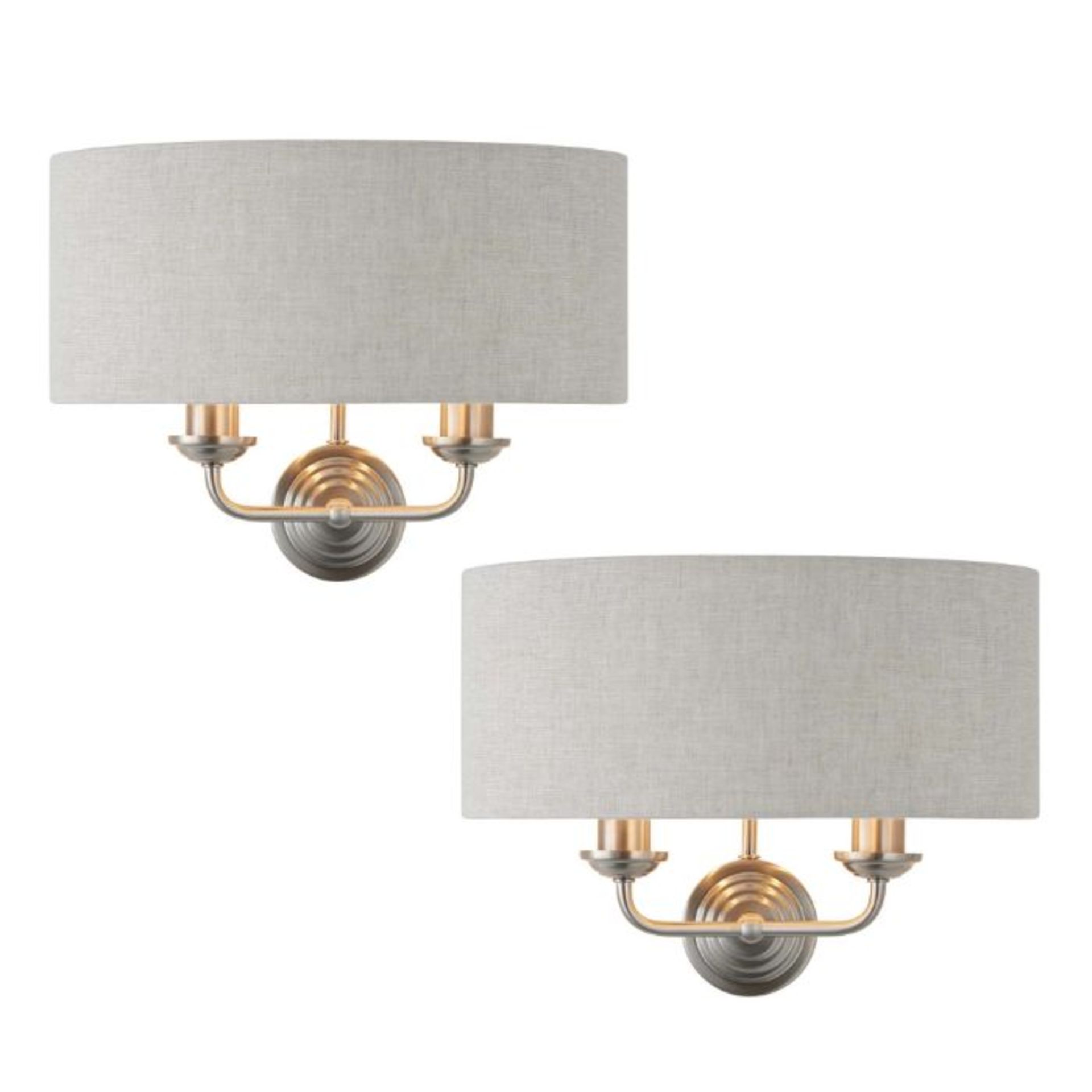 Ebern Designs, Set of 2 Catalia 2 - Light Dimmable Up & Downlight (BRUSHED CHROME & NATURAL