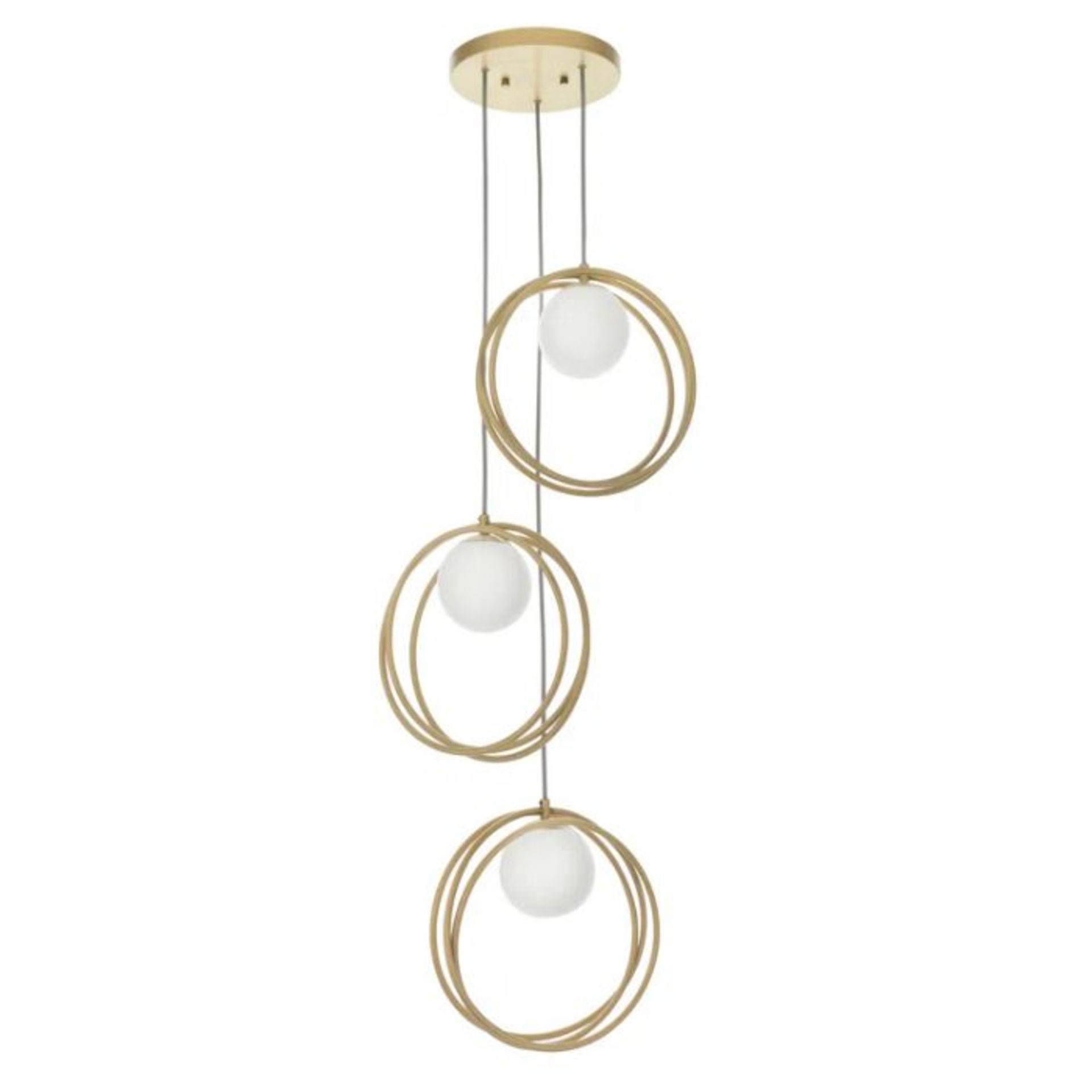 Canora Grey, Emillam 3-Light Brushed Gold Cascade Chandelier (BRUSHED GOLD FINISH) - RRP £175.99 (