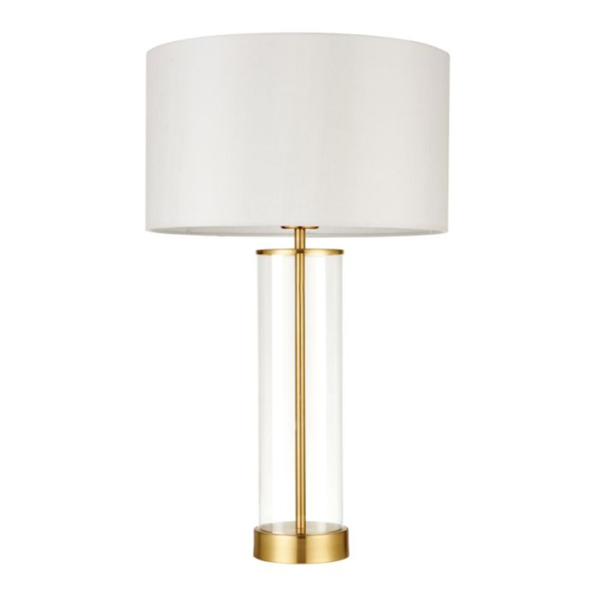 Zipcode Design, 57cm Table Lamp (BRUSHED GOLD & VINTAGE WHITE SHADE) - RRP £69.99 (UEL4972 - 28422/