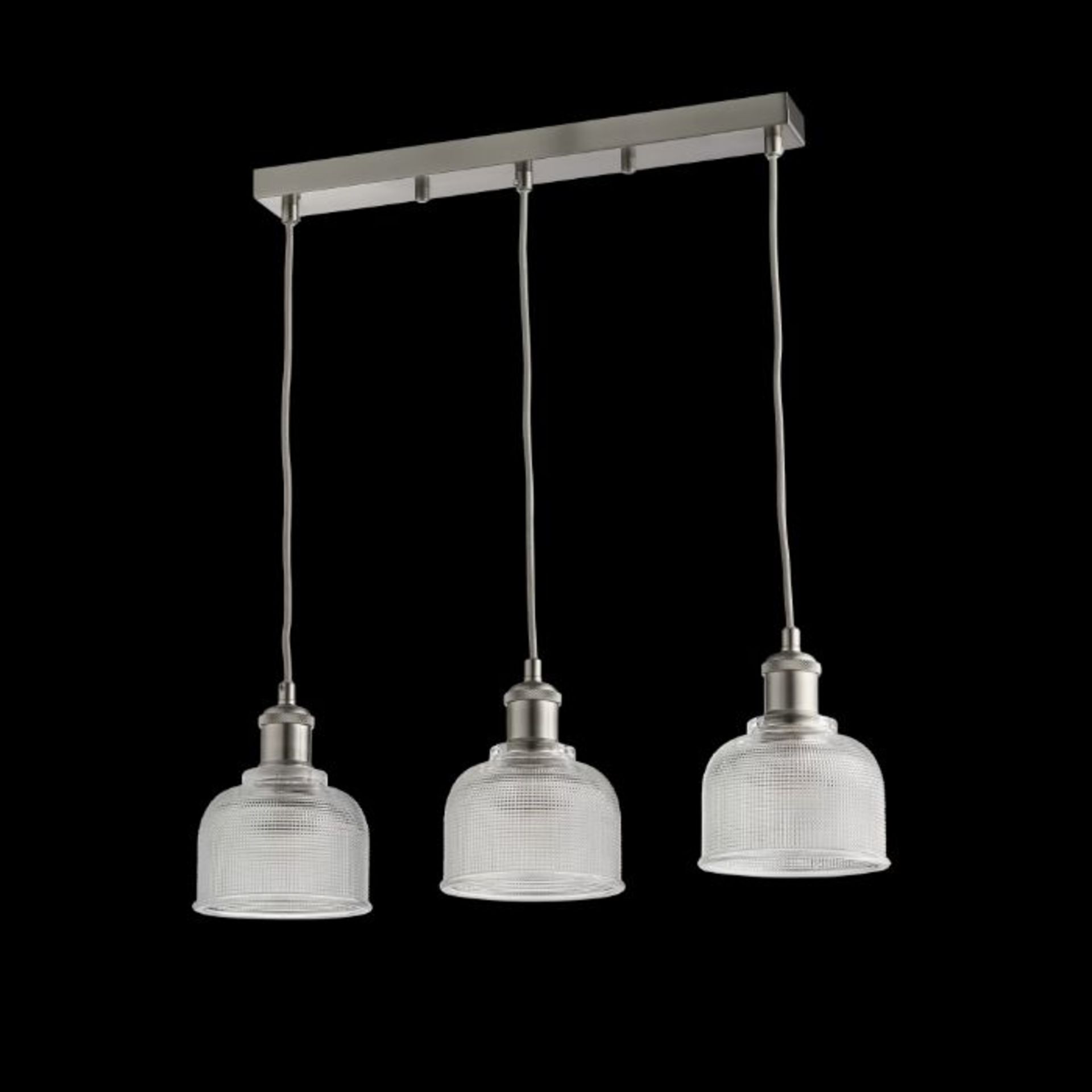 Brambly Cottage, Seymour 3-Light Kitchen Island Pendant (CHROME & GLASS SHADES) - RRP £62.99 (