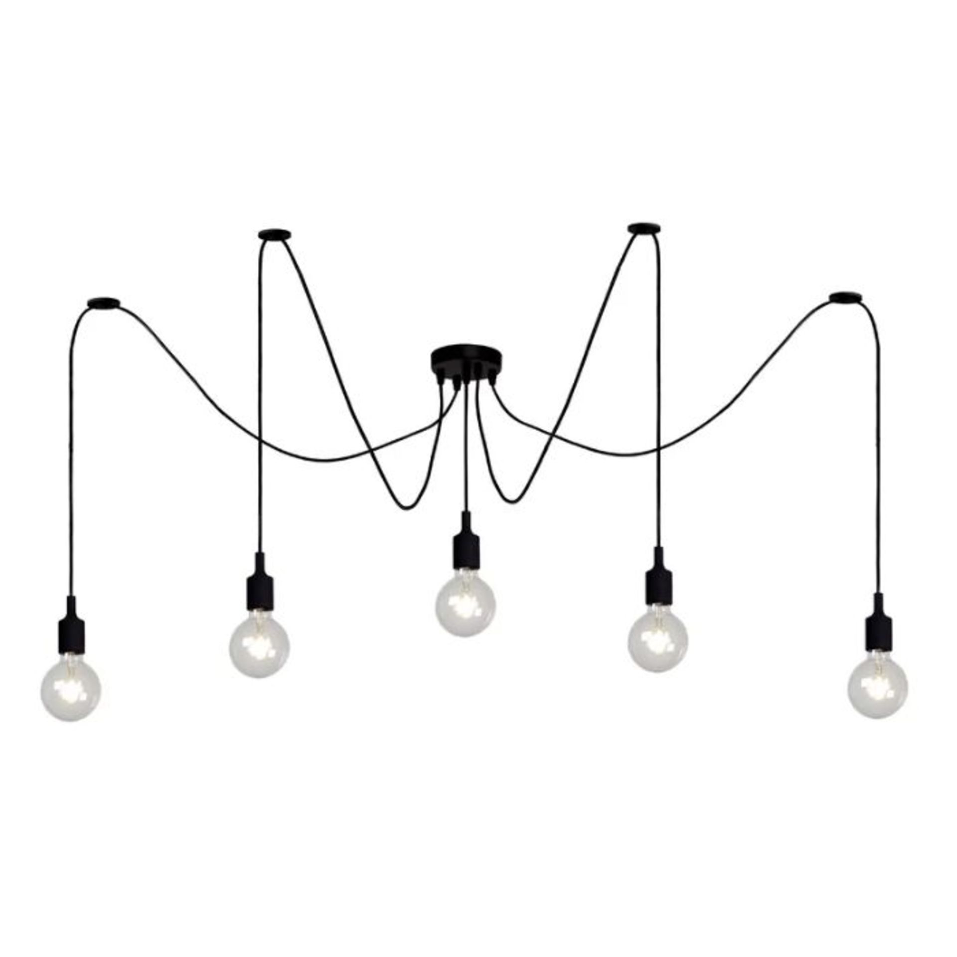 Lucide, Fix Multiple 5-Light Cluster Pendant (BLACK FINISH) (BULBS NOT INCLUDED) - RRP £79.99 (