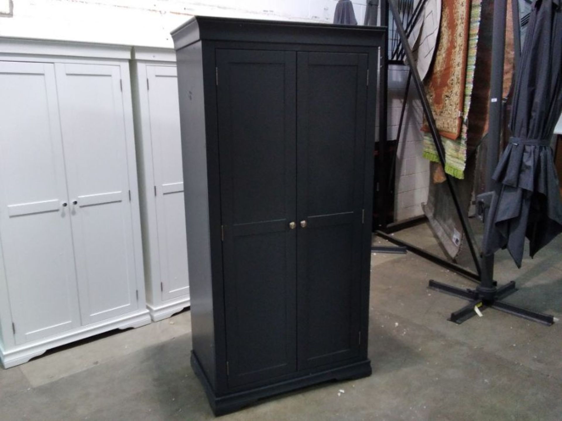 FLORENCE BLUE PAINTED DOUBLE WARDROBE (DAMAGED)