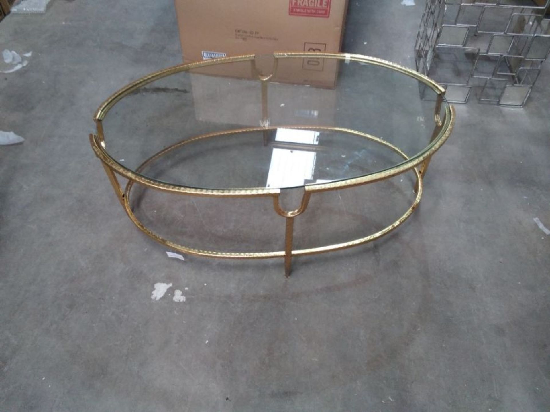 PARISIENNE GOLD GILT LEAF COFFEE TABLE (BOXED, RET