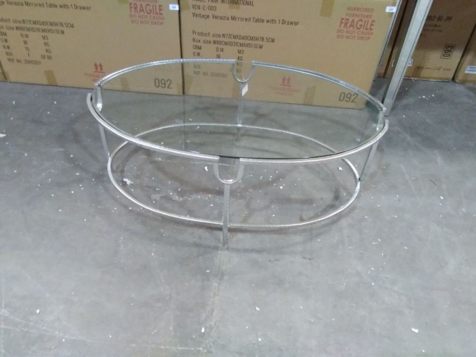 PARISEENE SILVER GILT LEAF COFFEE TABLE (OPEN)