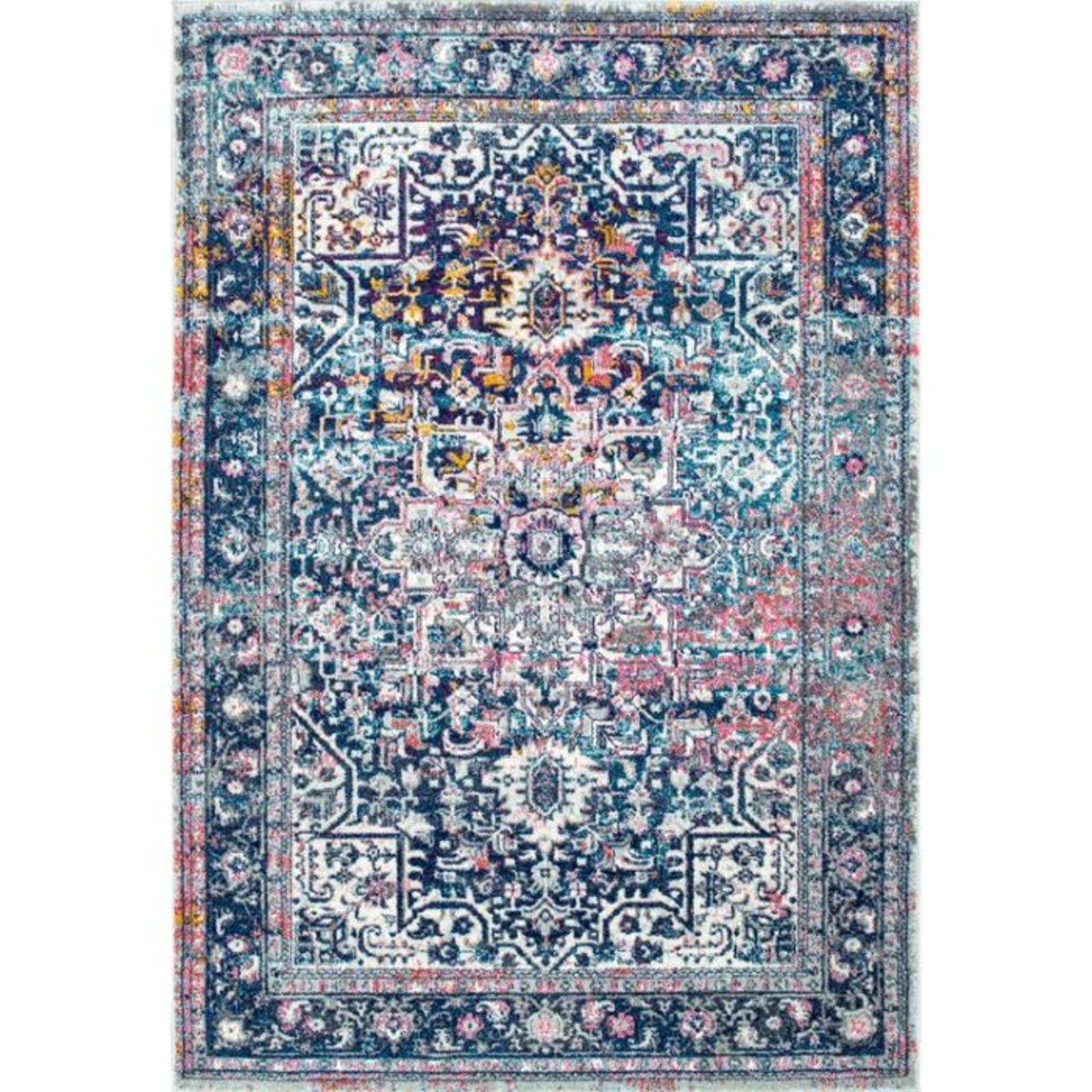 Wrought Studio,Burciaga Power Loom Blue Rug (244CM X 305CM) (MERW2023) RRP -£209.99 (27456/11 -