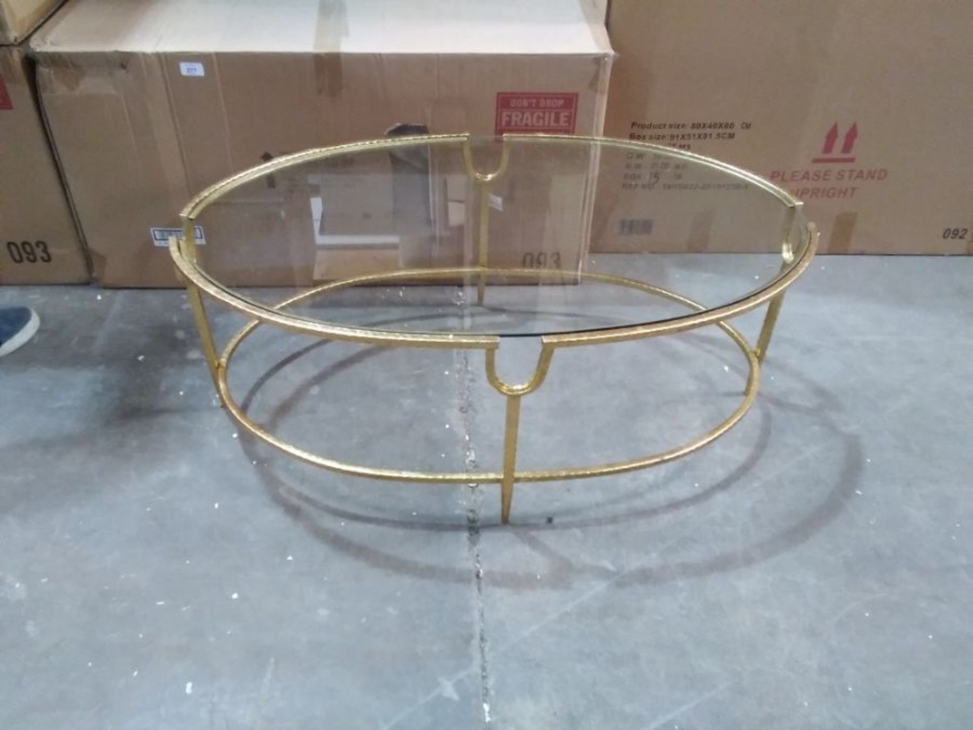 PARISANNE GOLD GILT LEAF COFFEE TABLE (OPEN)