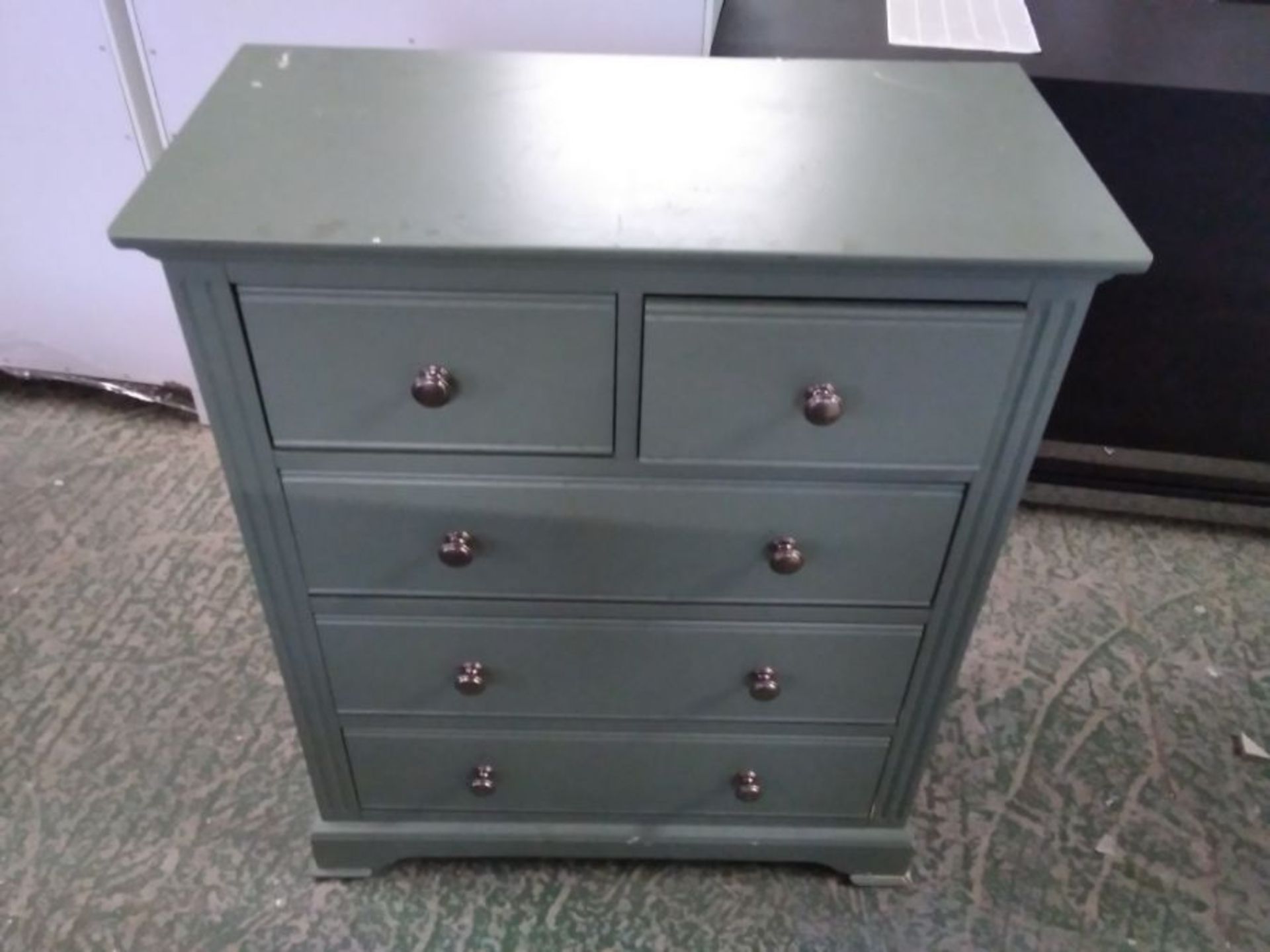 BANBURY CACTUS GREEN 2/3 CHEST OF DRAWERS (DAMAGED