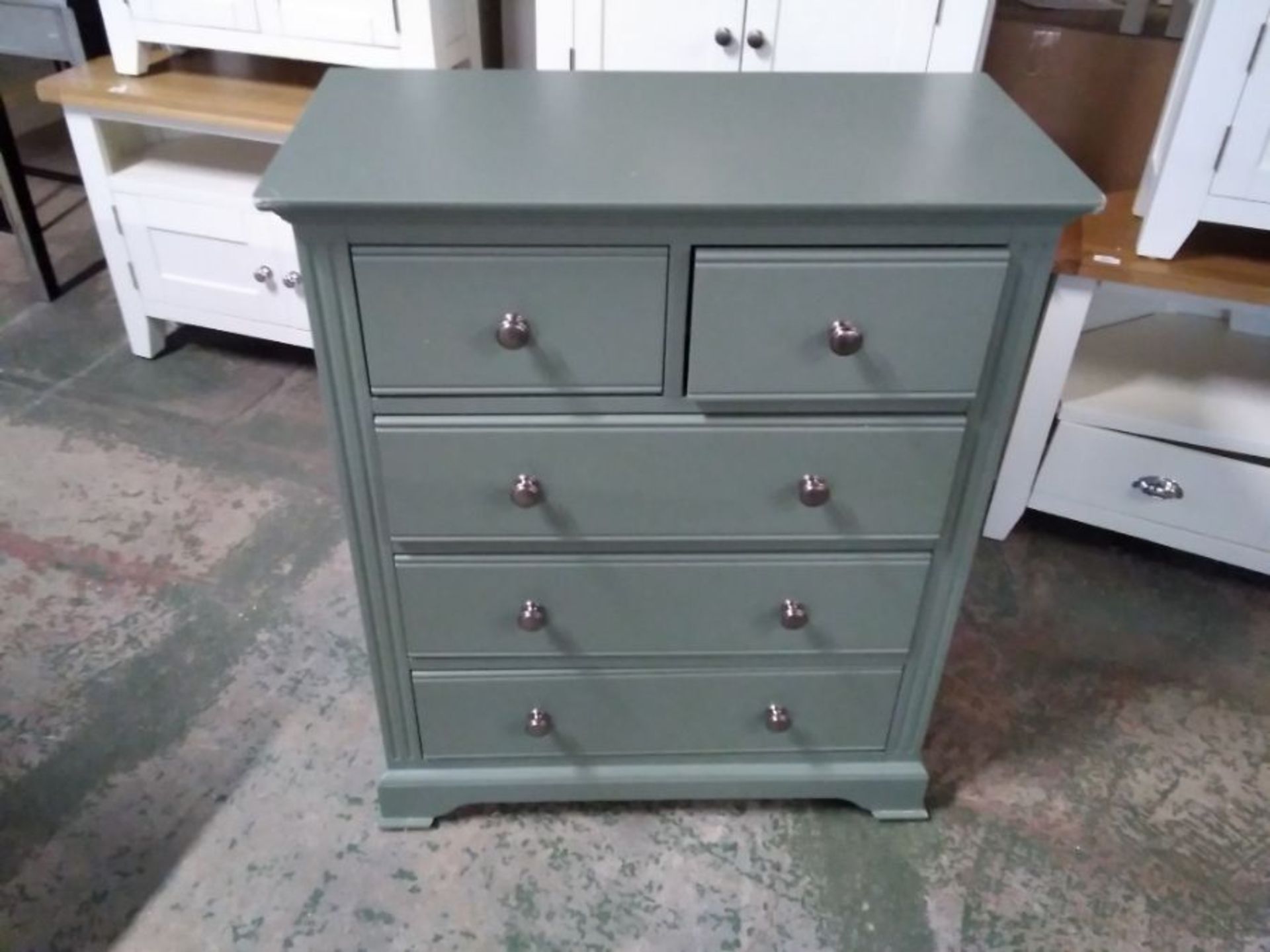 BANBURY CACTUS GREEN 2/3 CHEST OF DRAWERS (DAMAGED