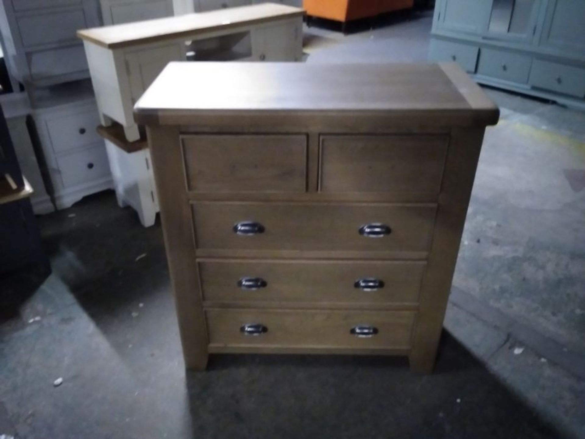 OSLO OAK 2/3 CHEST OF DRAWERS (MISSING HANDLES)