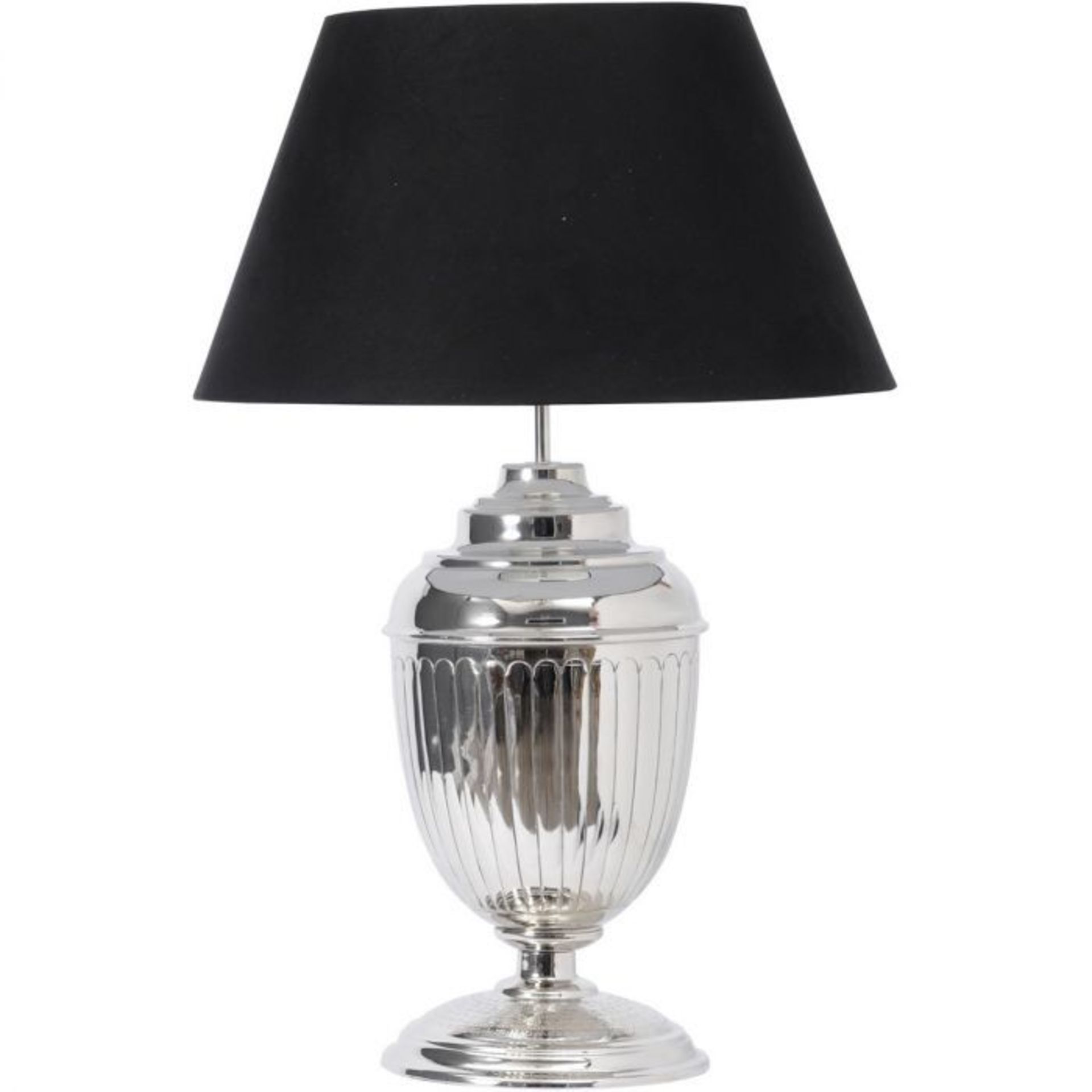 Theia Nickel Urn Table Lamp Velvet Shade (BLACK) (45cm) (SHADE ONLY NO BASE INCLUDED) (461/9 -