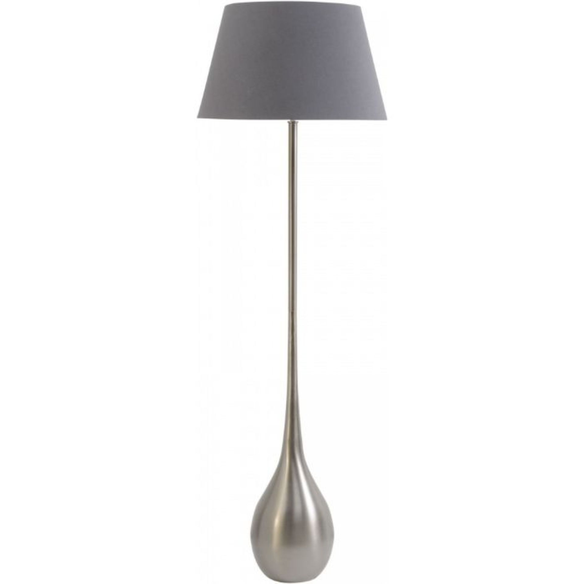Satin Grey Aluminium Floor Lamp Tapered Velvet Shade (GREY) (50cm) (SHADE ONLY NO BASE INCLUDED) (