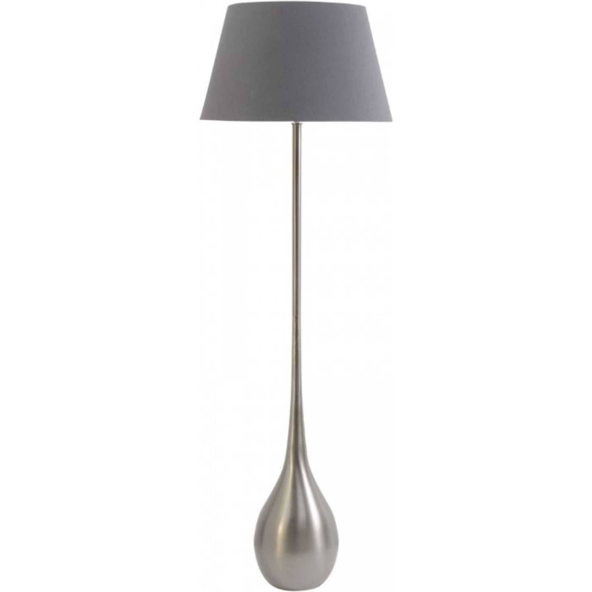 Satin Grey Aluminium Floor Lamp Tapered Velvet Shade (GREY) (50cm) (SHADE ONLY NO BASE INCLUDED) (46