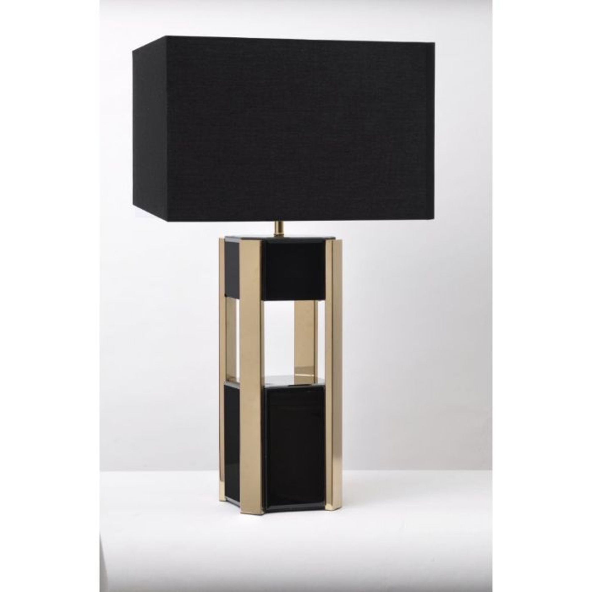 Blaise Black Glass Table Lamp Square Shade (BLACK) (40cm) (SHADE ONLY NO BASE INCLUDED) (461/3 -