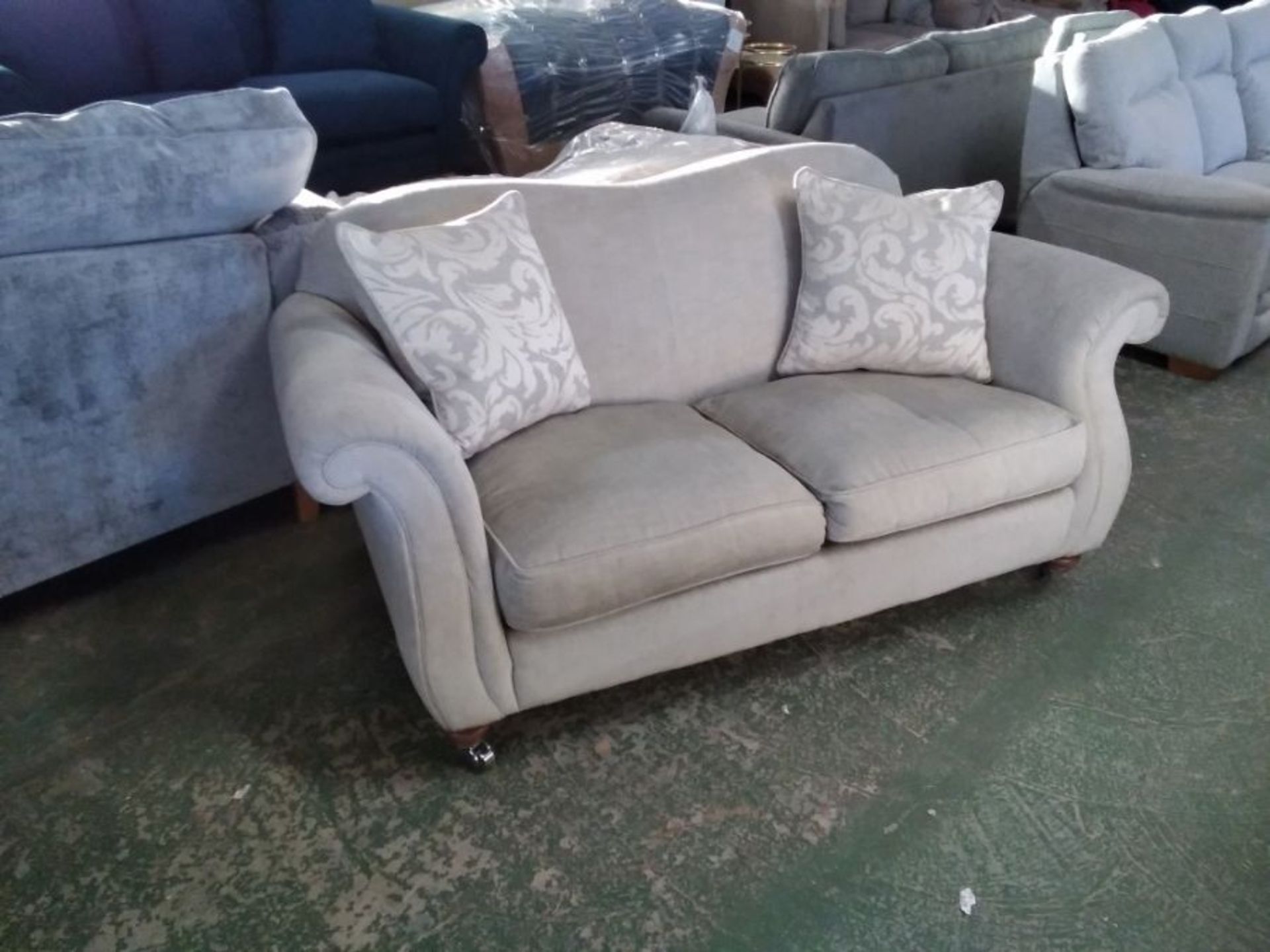 GREY FABRIC 2 SEATER SOFA(DIRTY) (TROO2868-WOO9832347)