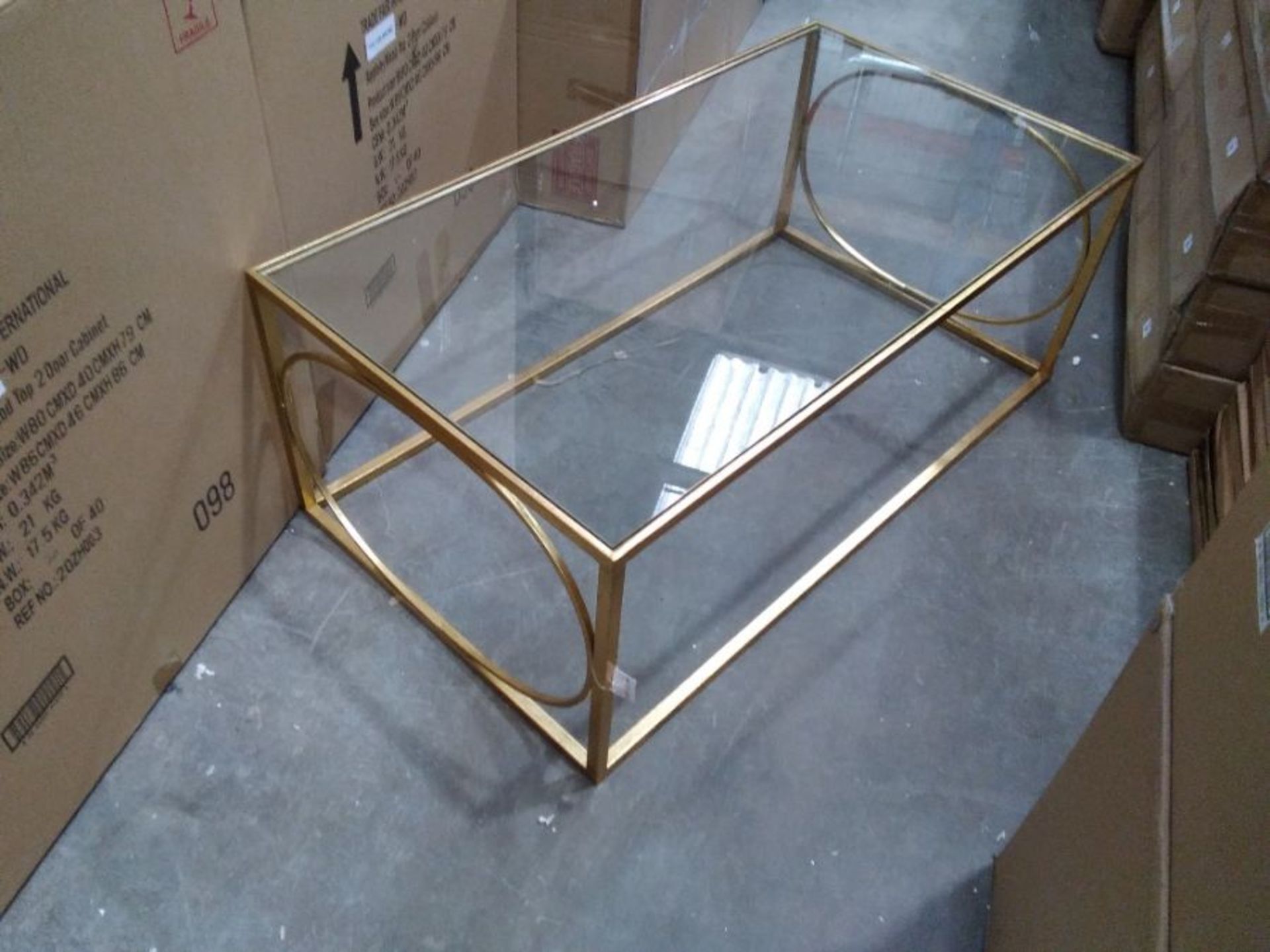 PARISENNRIE GOLD GILT COFFEE TABLE (BOXED, RETURN NOT CHECKED)