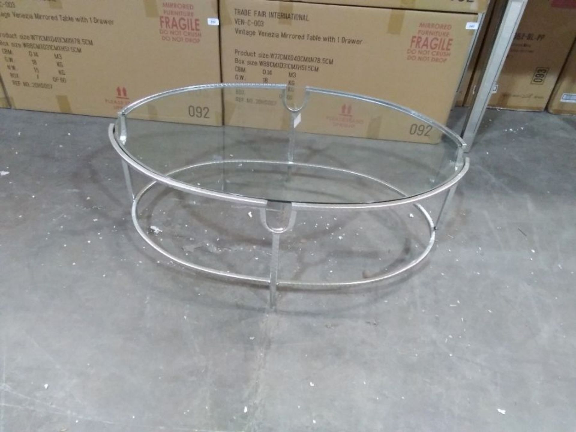 PARISEENE SILVER GILT LEAF COFFEE TABLE (BOXED NOT