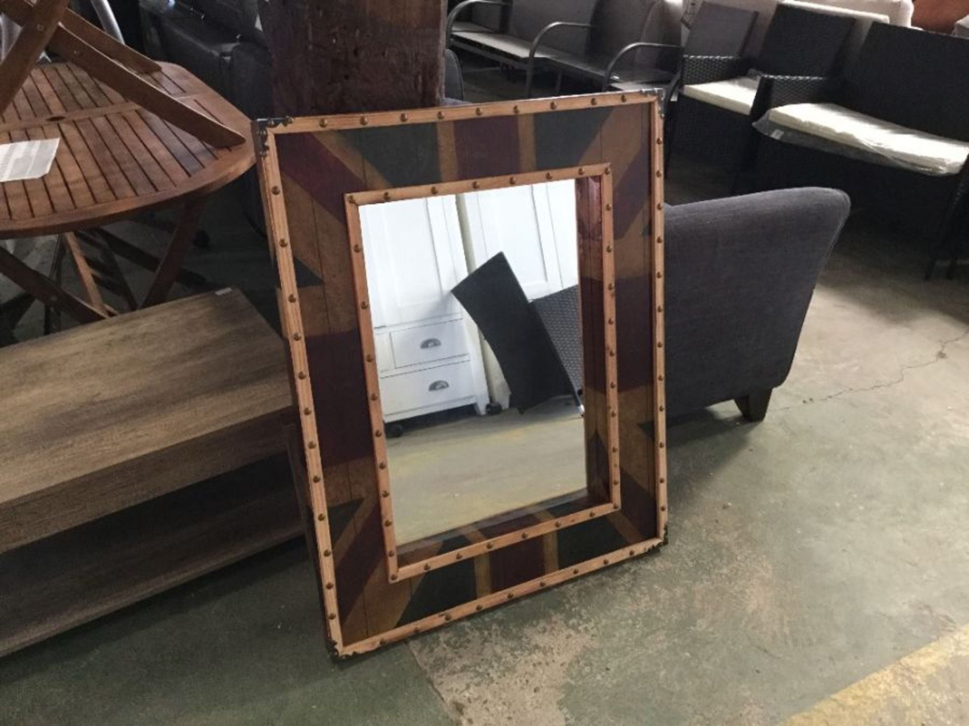 VINTAGE UNION JACK MIRROR (OPEN) (ORM-0420)(80X100X6CM)(COLLECTION ONLY)