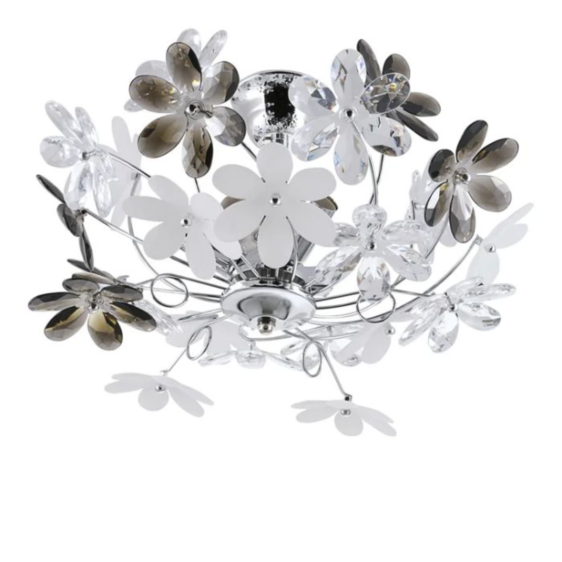 Rosdorf Park, Rainbow Semi Flush Mount (CLEAR, SMOKE & CHROME FINISH) (QGL4124) (P761/60)