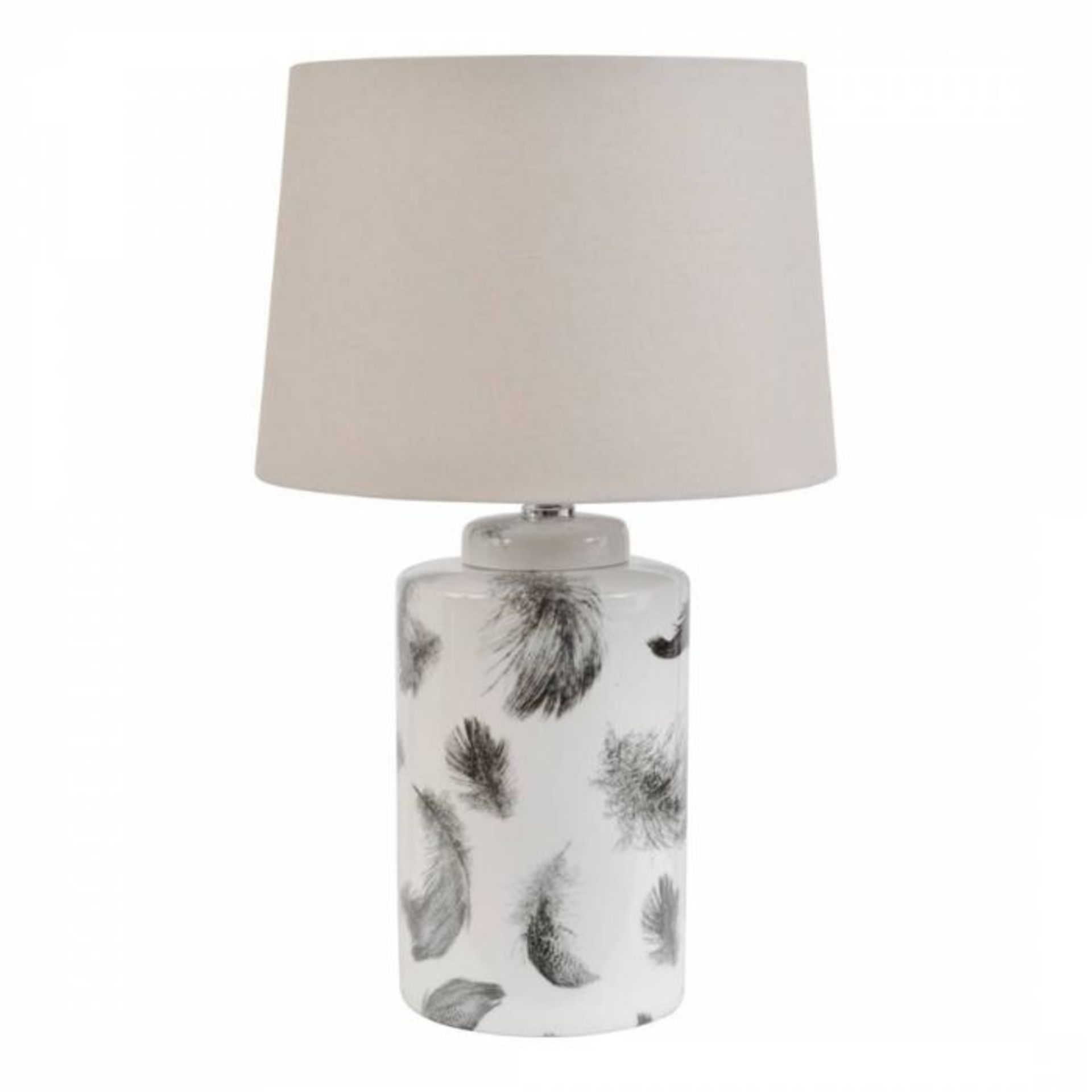 John Piper Floating Feathers Cotton Lamp Shade (GREY) (45cm) (SHADE ONLY BASE NOT INCLUDED) (461/10