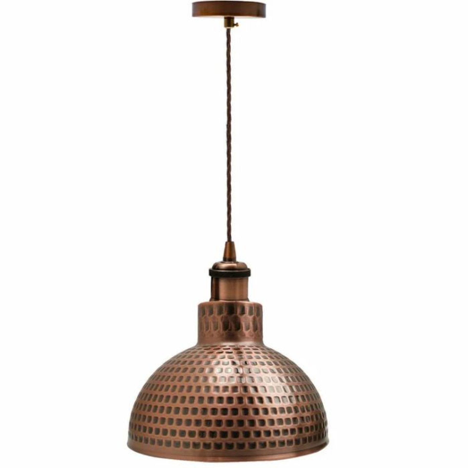 Set of 2, Kronos 1-Light Dome Pendants (BRASS & BLACK PENDANT WIRE FINISH) (VILE1003) (P761/62)