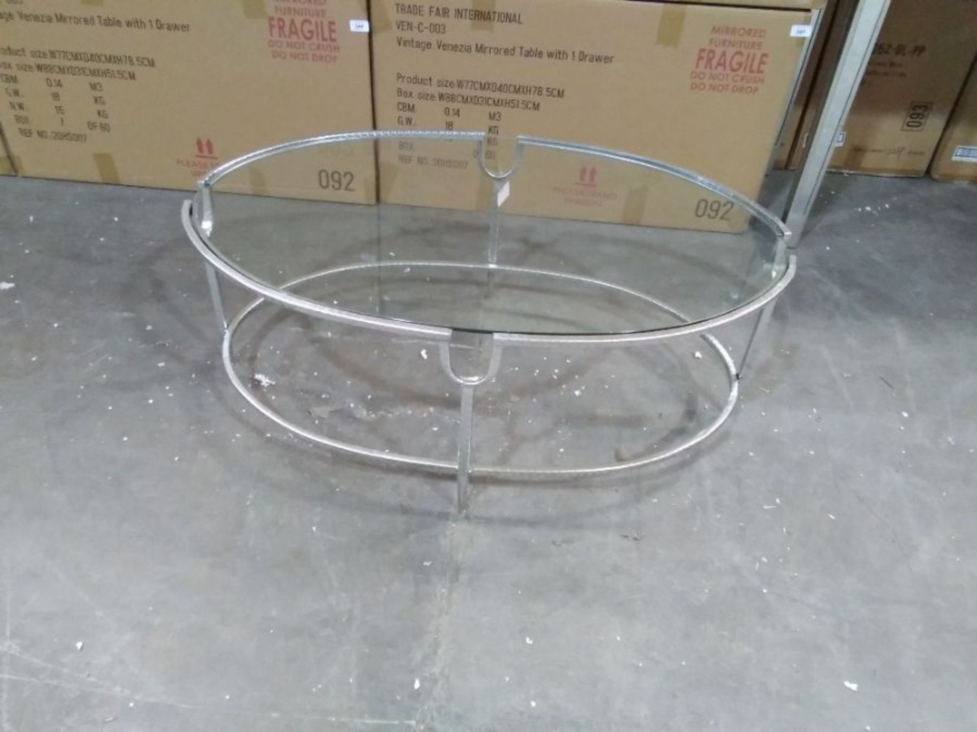 PARISEENE SILVER GILT LEAF COFFEE TABLE (BOXED NOT