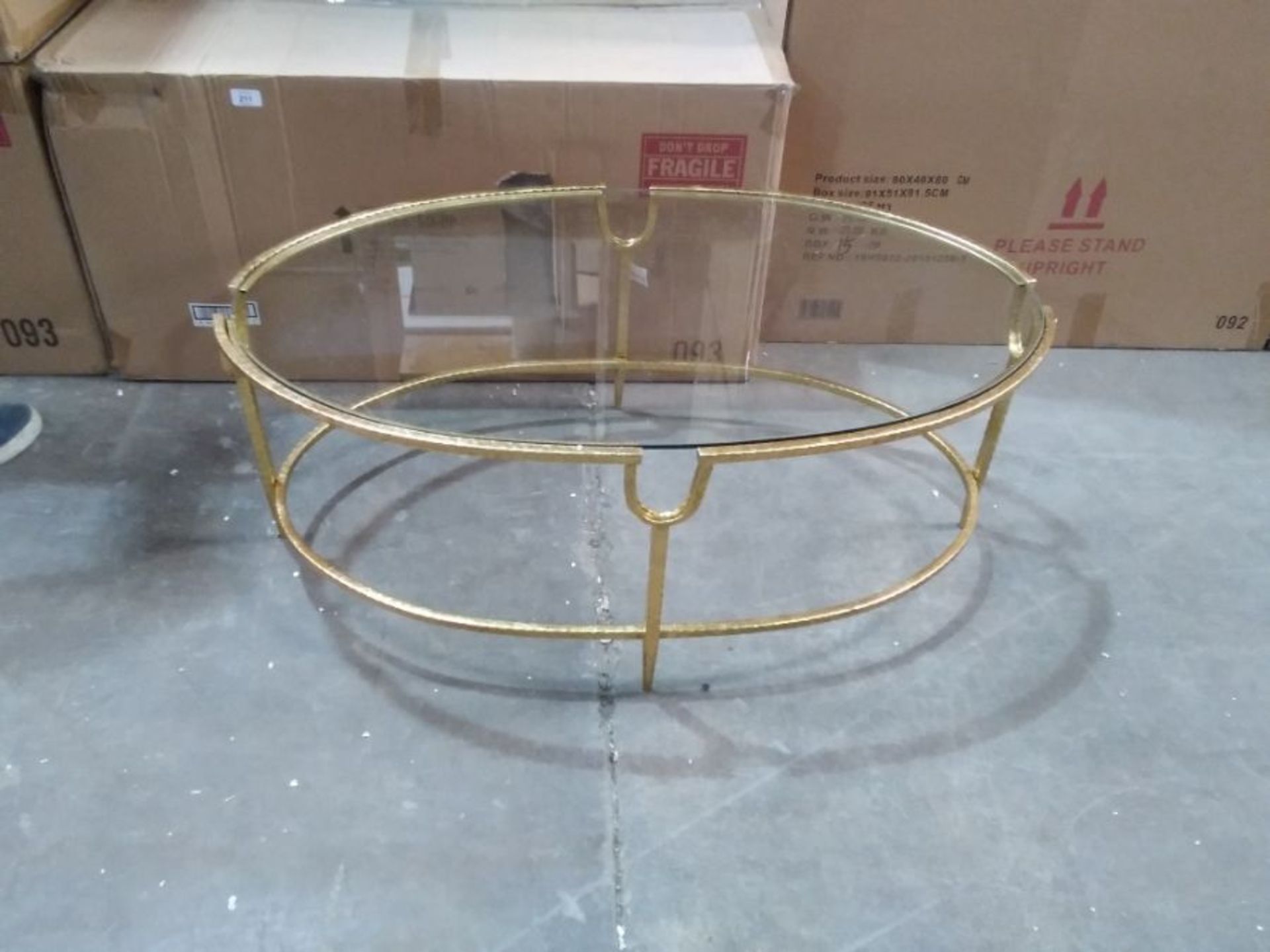 PARISANNE GOLT GILT LEAF COFFEE TABLE (BOXED NOT C