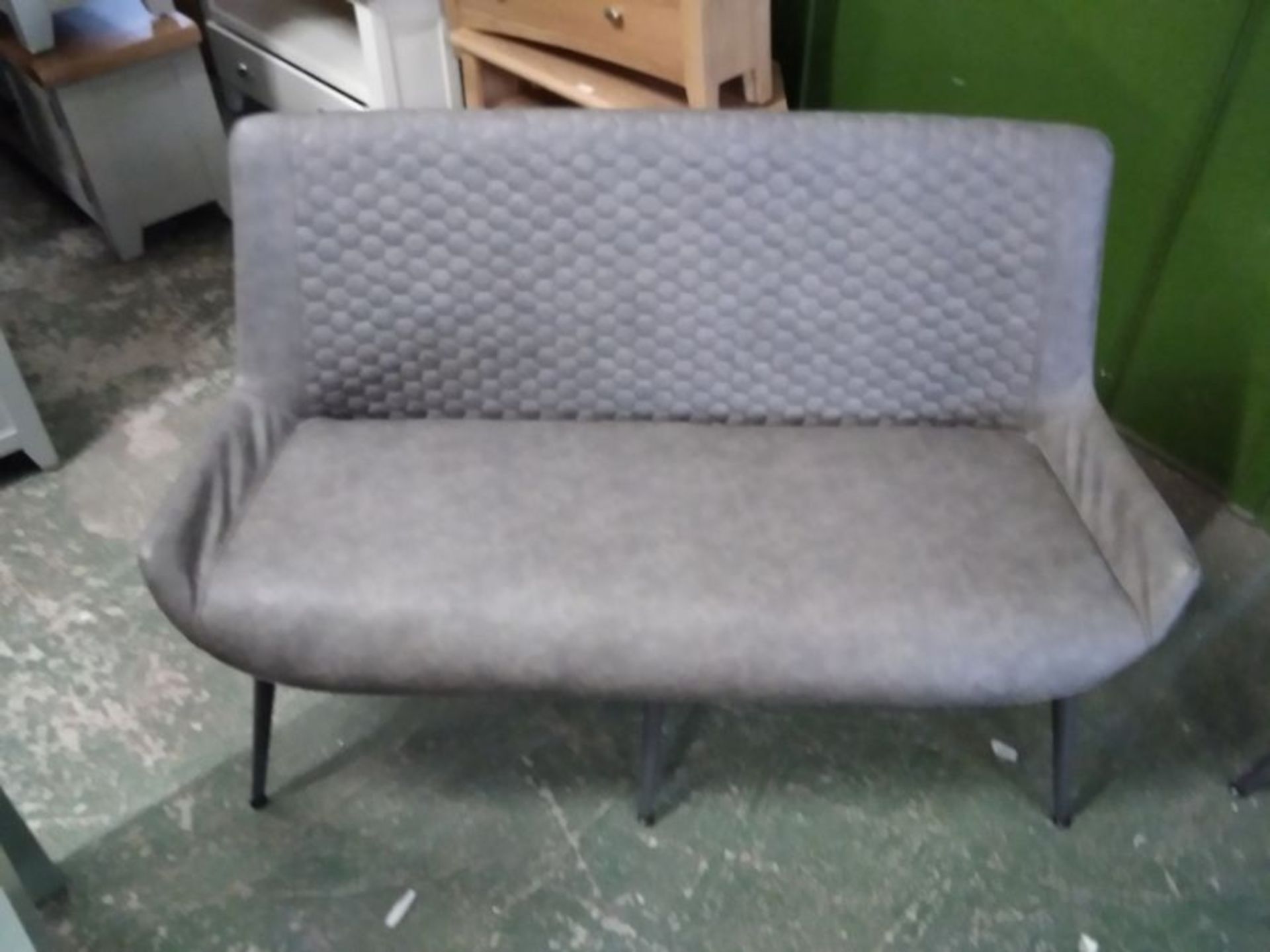 INDUSTRIAL GREY LEATHER 125CM BENCH (RIPPED)