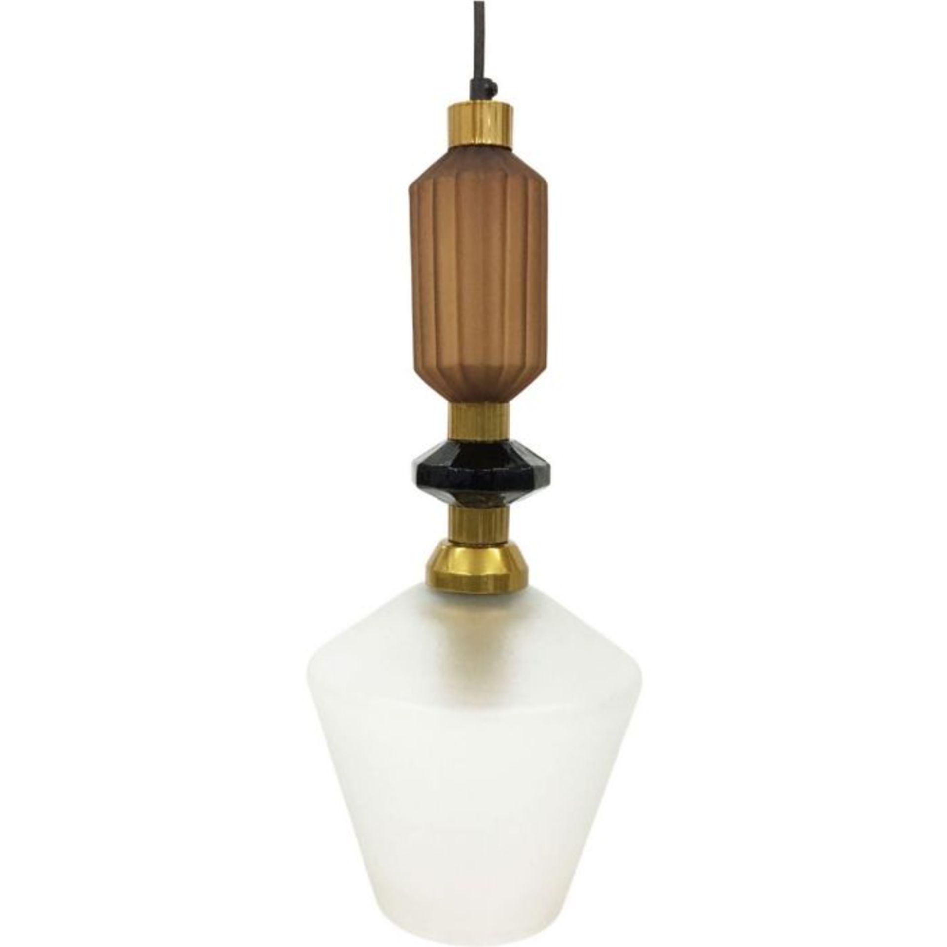 Alena Buttermilk and frosted glass pendant E27 60W - RRP £185 (405 - 703535)