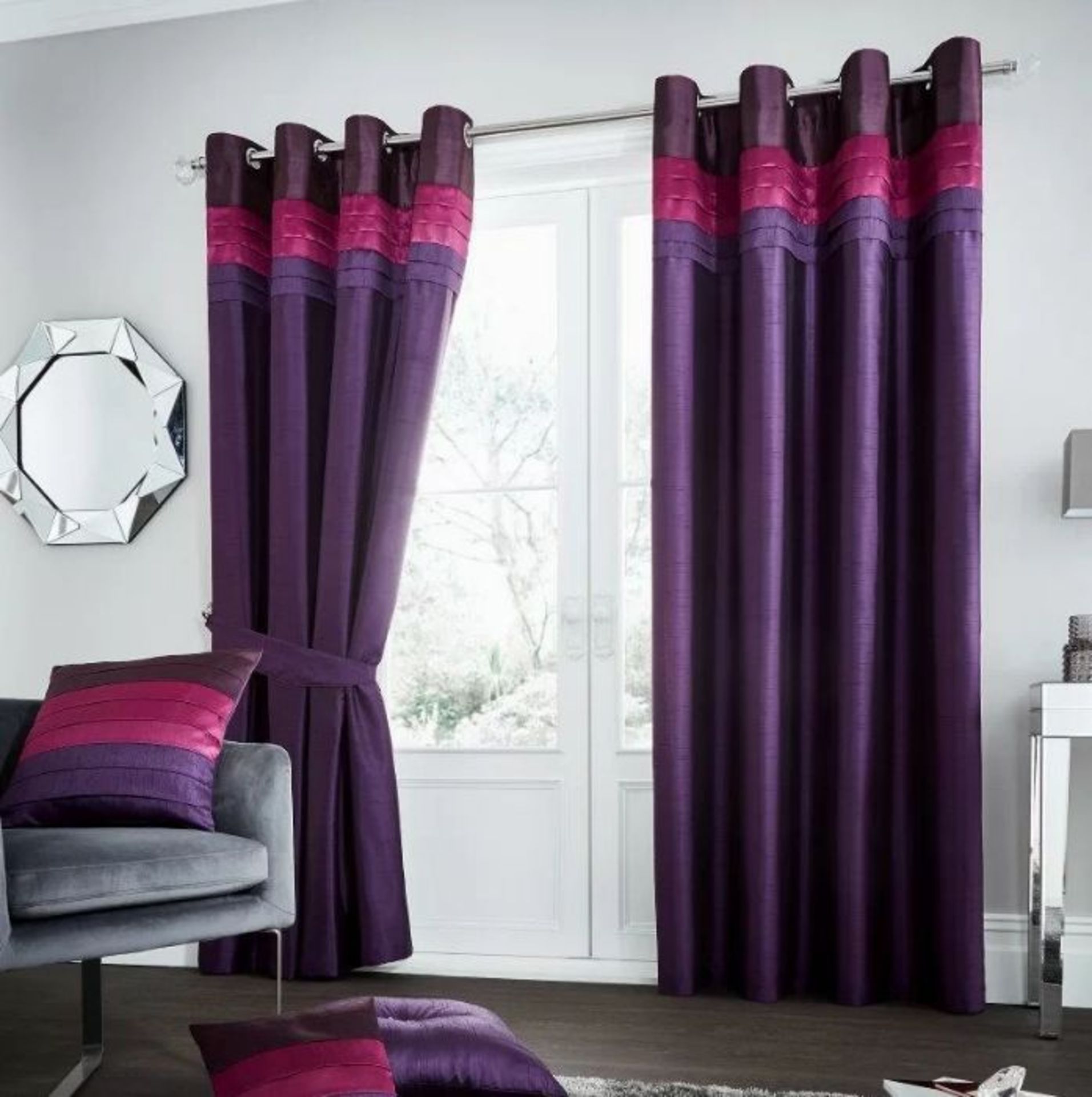 Brayden Studio, Geise Eyelet Room Darkening Curtains (PLUM) (167cm D x 183cm W) - RRP £32.99 (GAVC19