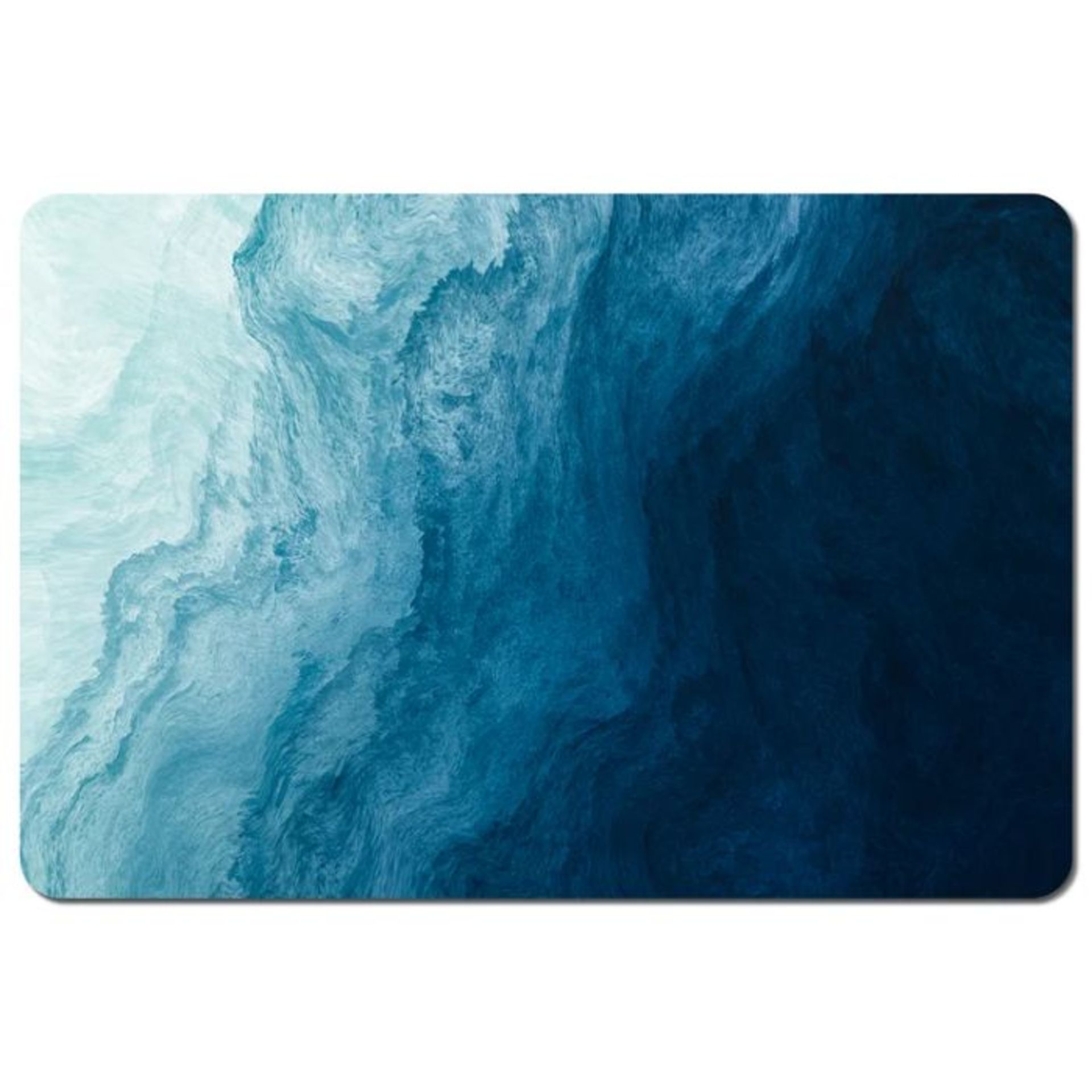 East Urban Home, Set of 6 Draycen Liquid Fluid Rectangular Placemat (BLUE FINISH) (11.4cm W) (DAMAGE