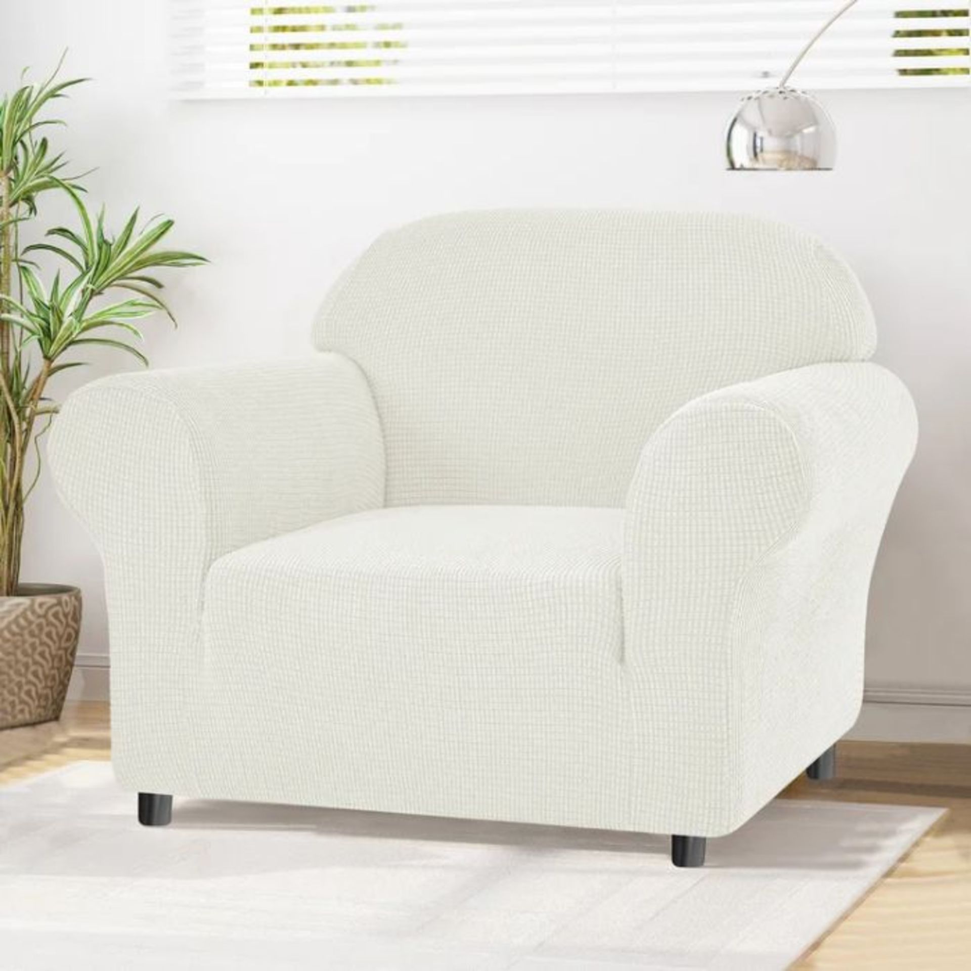 Rosalind Wheeler, Box Cushion Armchair Slipcover (WHITE) (41cm H X 47cm W X 42cm D) - RRP £36.49 (