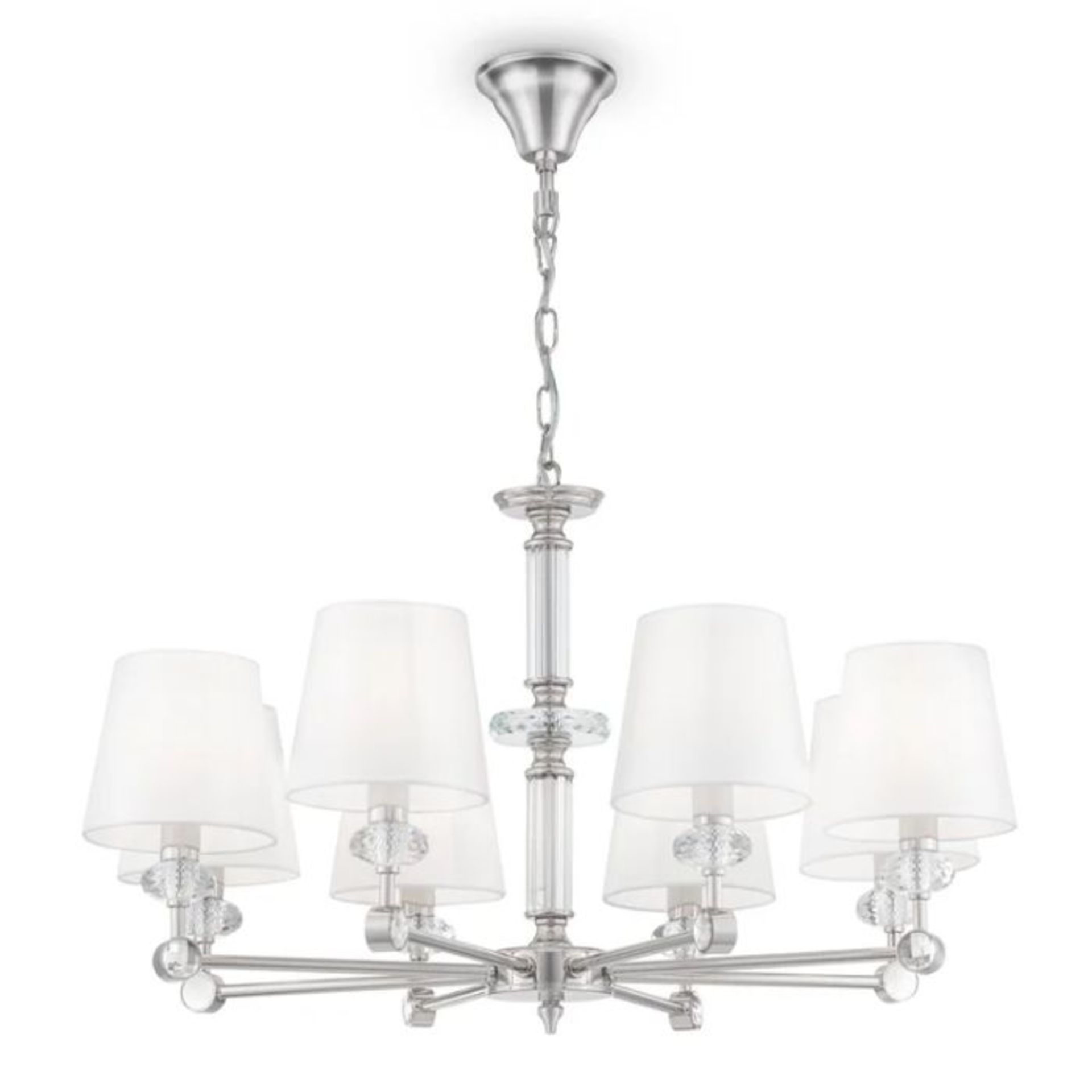 Rosdorf Park, Deason 8-Light Shaded Chandelier (CHROME FINISH) - RRP £449.99 (MYMC2466 - 28668/9)