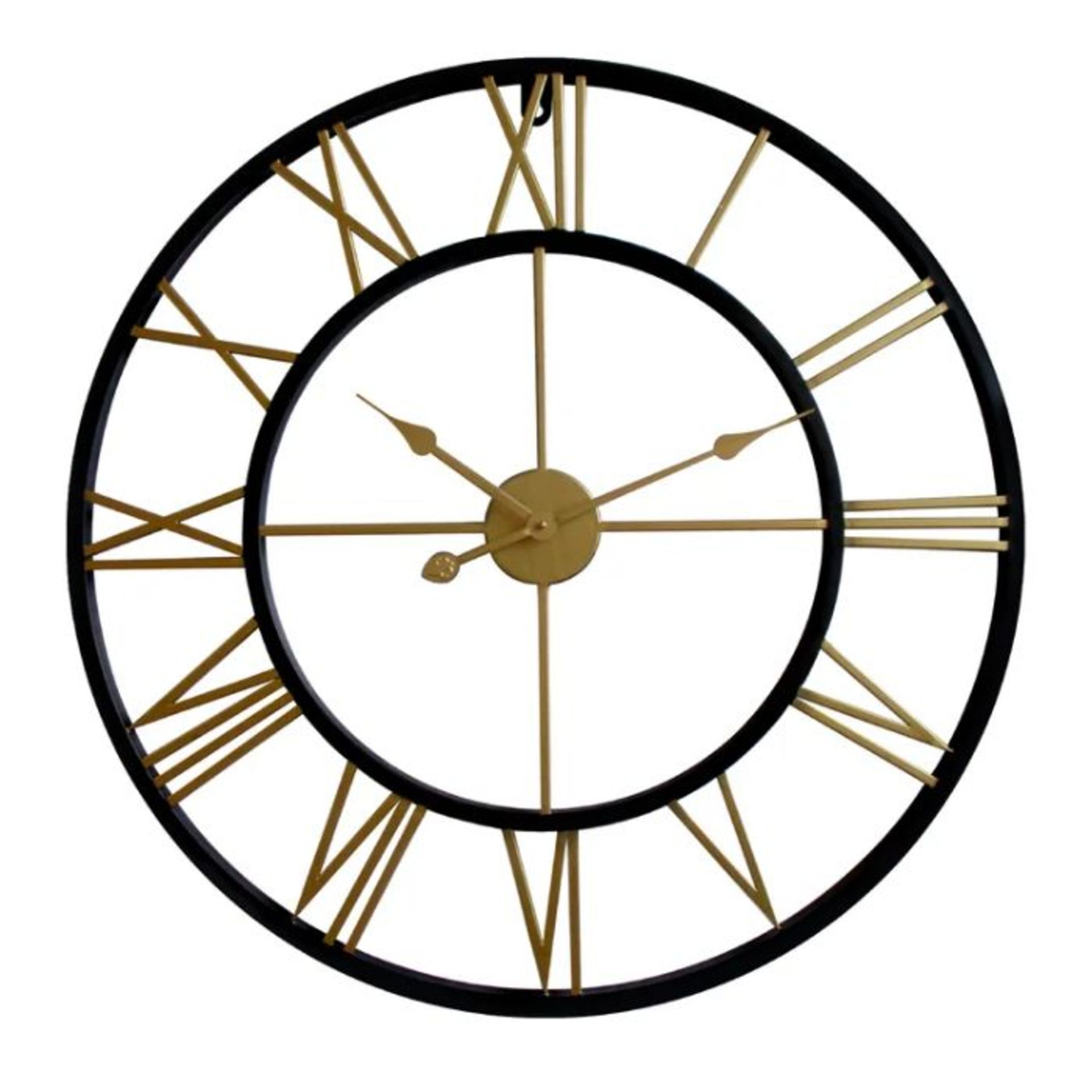Three Posts, Hackney Wall Clock (BLACK/BRONZE FINISH) (76cm W) - RRP £60.99 (HVO59062 - 29121/28)
