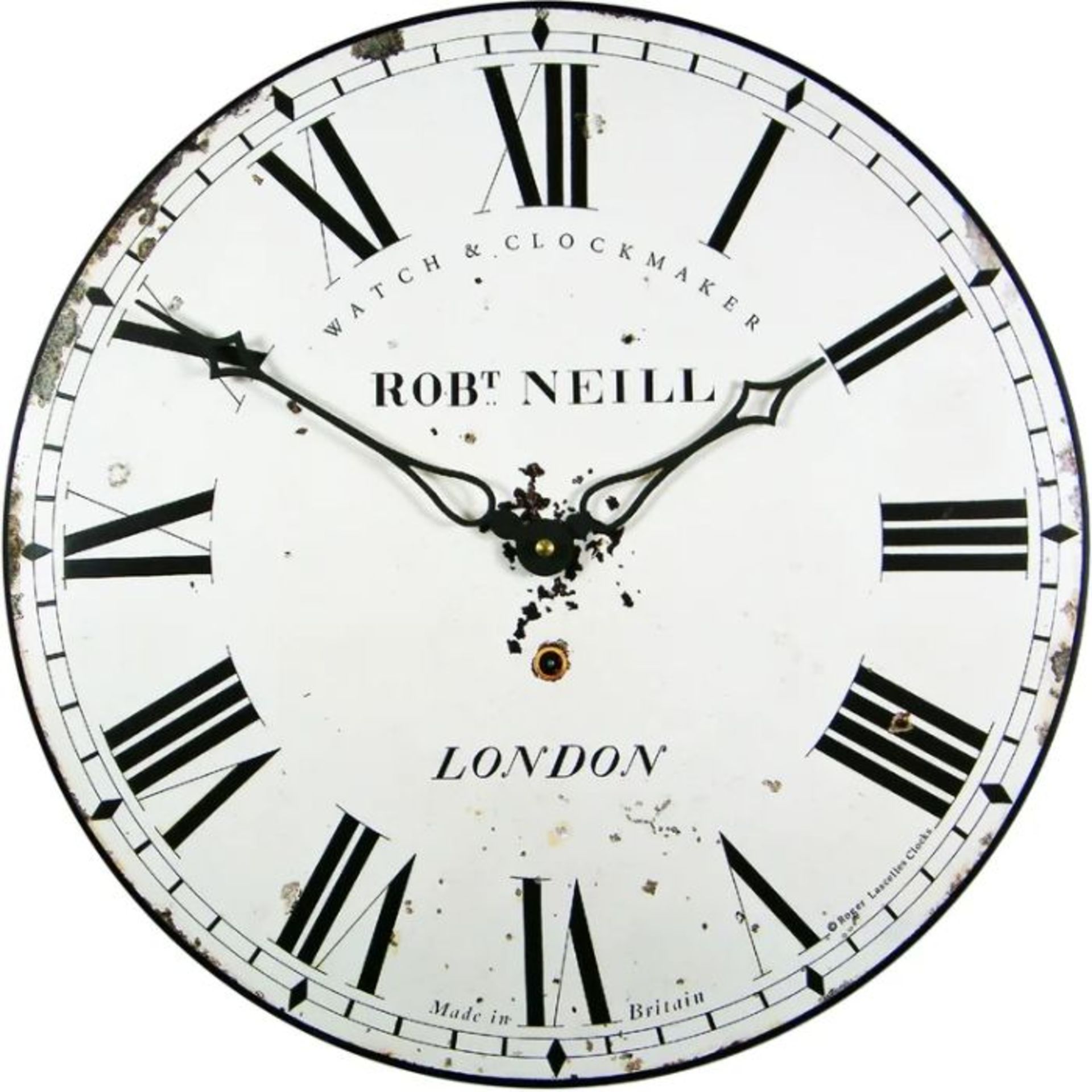 Roger Lascelles Clocks, London Clockmaker's Wall Clock (WHITE FINISH) (50cm) - RRP £31.49 (RLS1032 -