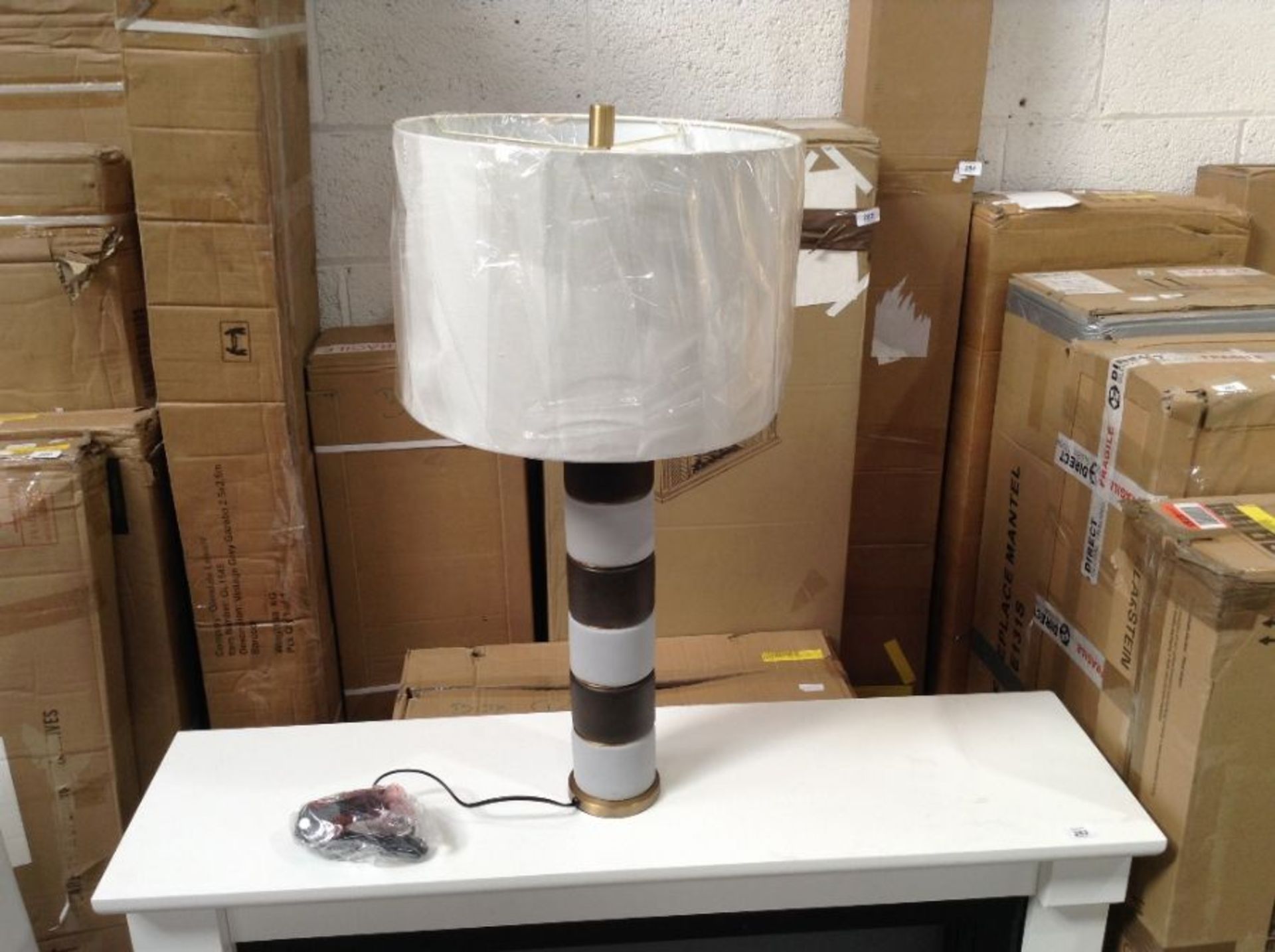 LARGE LAMP (CREASED SHADE)