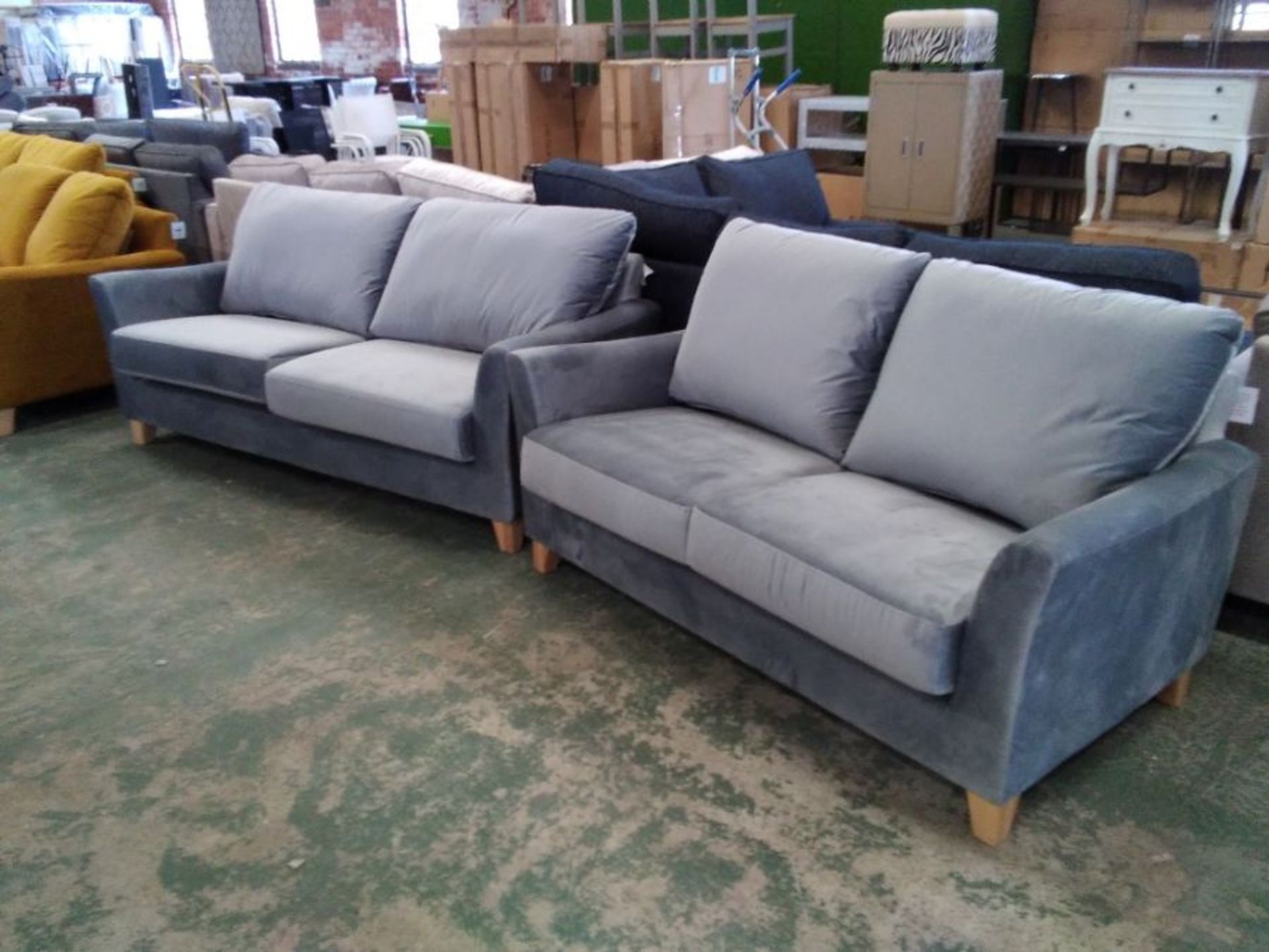 ABBEVILLE PLATINUM VELVET 2.5ST AND 2ST SOFA (SFL8