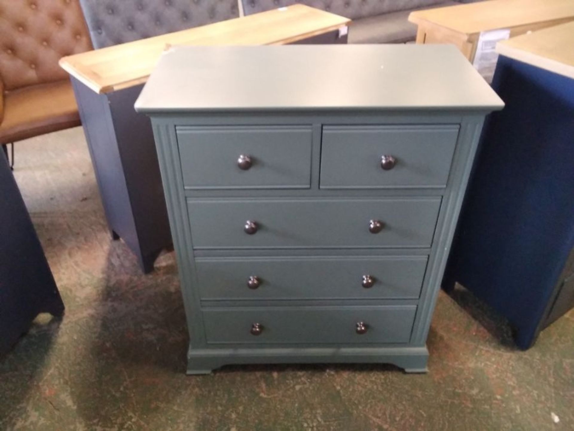 BAMBURY CACTUS GREEN 2 /3 CHEST OF DRAWERS (DAMAGE