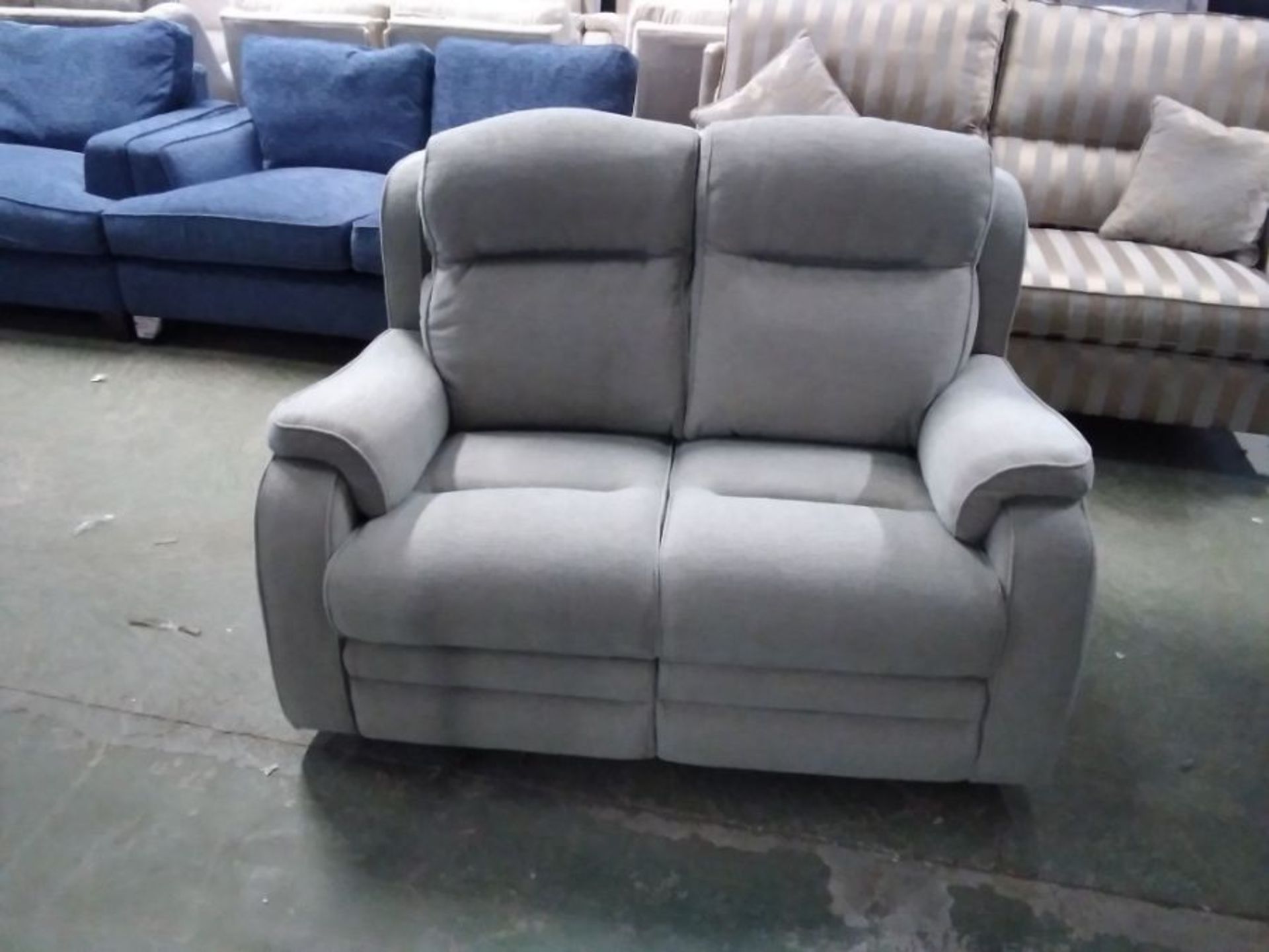 TEAL PATTERNED HIGH BACK 2 SEATER SOFA (TROO2898-W