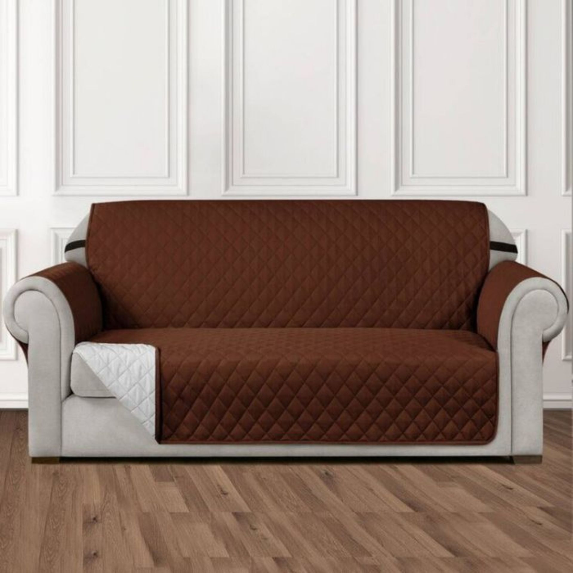 17 Stories, Box Cushion Sofa Slipcover Throw (CHOCOLATE) (194cm H X 168cm W X 56cm D) - RRP £ 52.