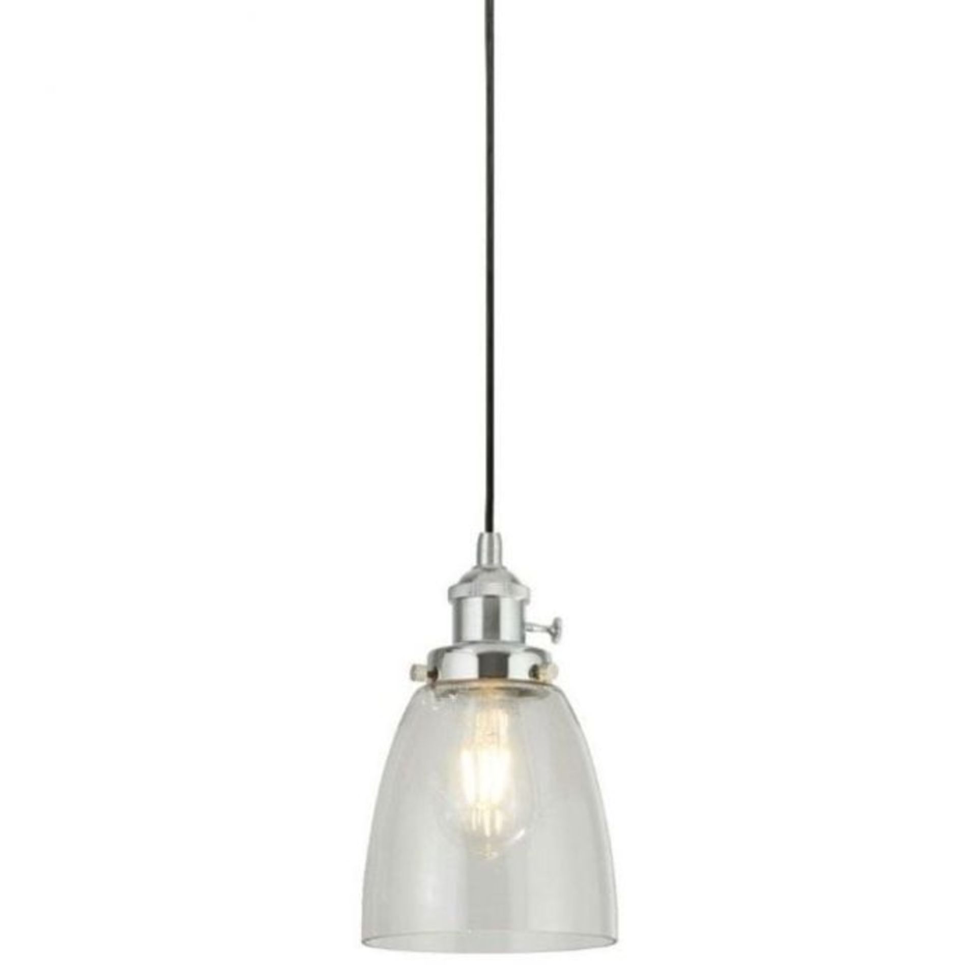 Searchlight, 1 - Light Ceiling Pendant (CLEAR GLASS & CHROME FINISH) (P761/71)