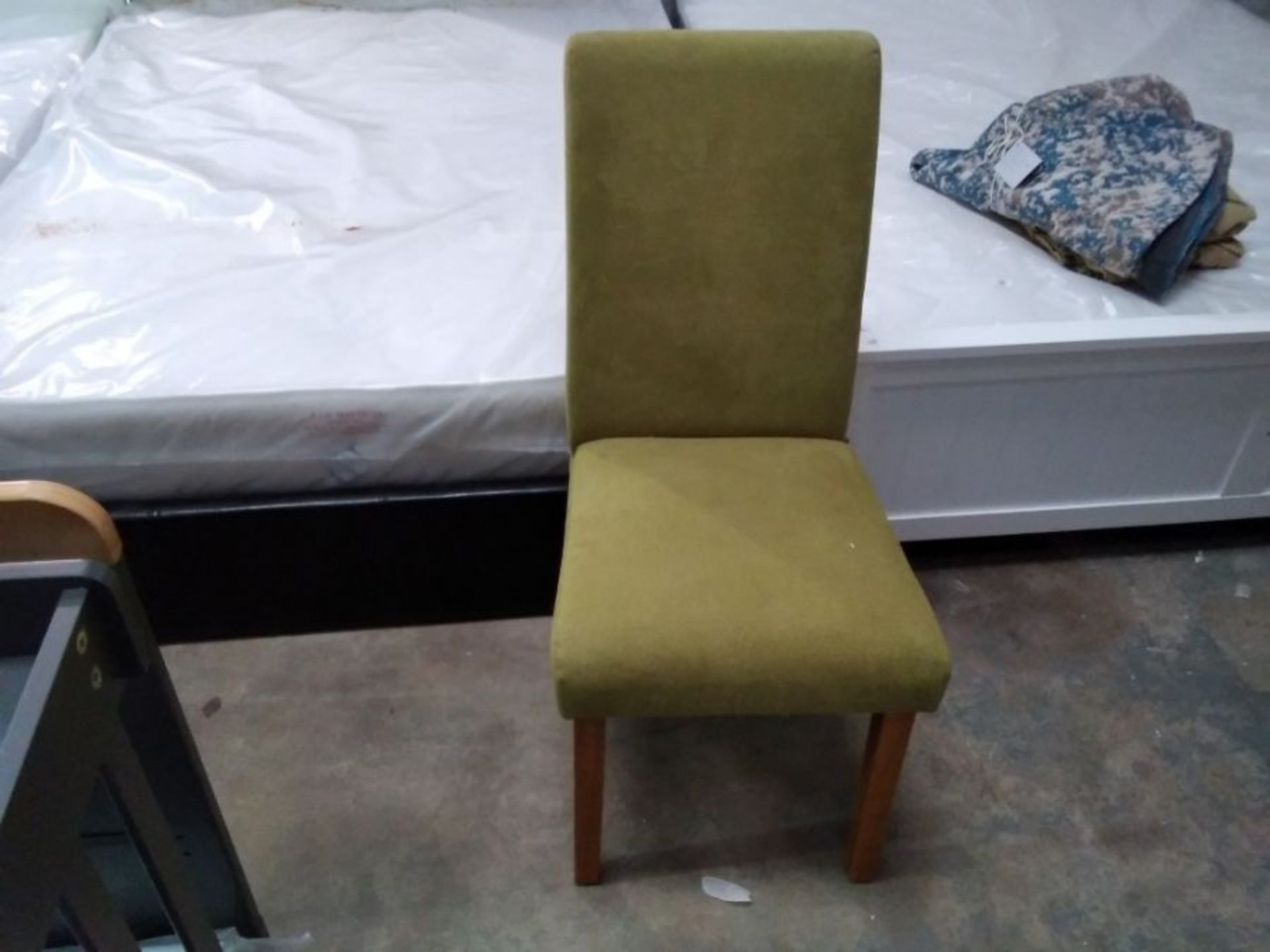 GREEN UPHOLSTERED DINING CHAIR