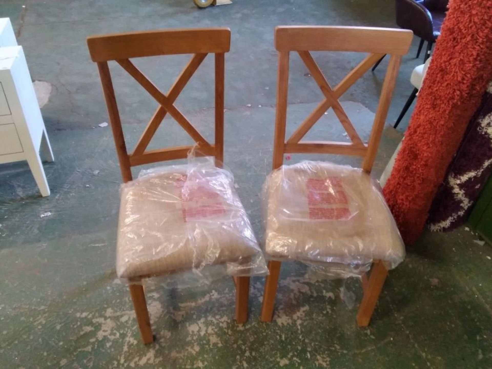OAK 2 X DINING CHAIRS