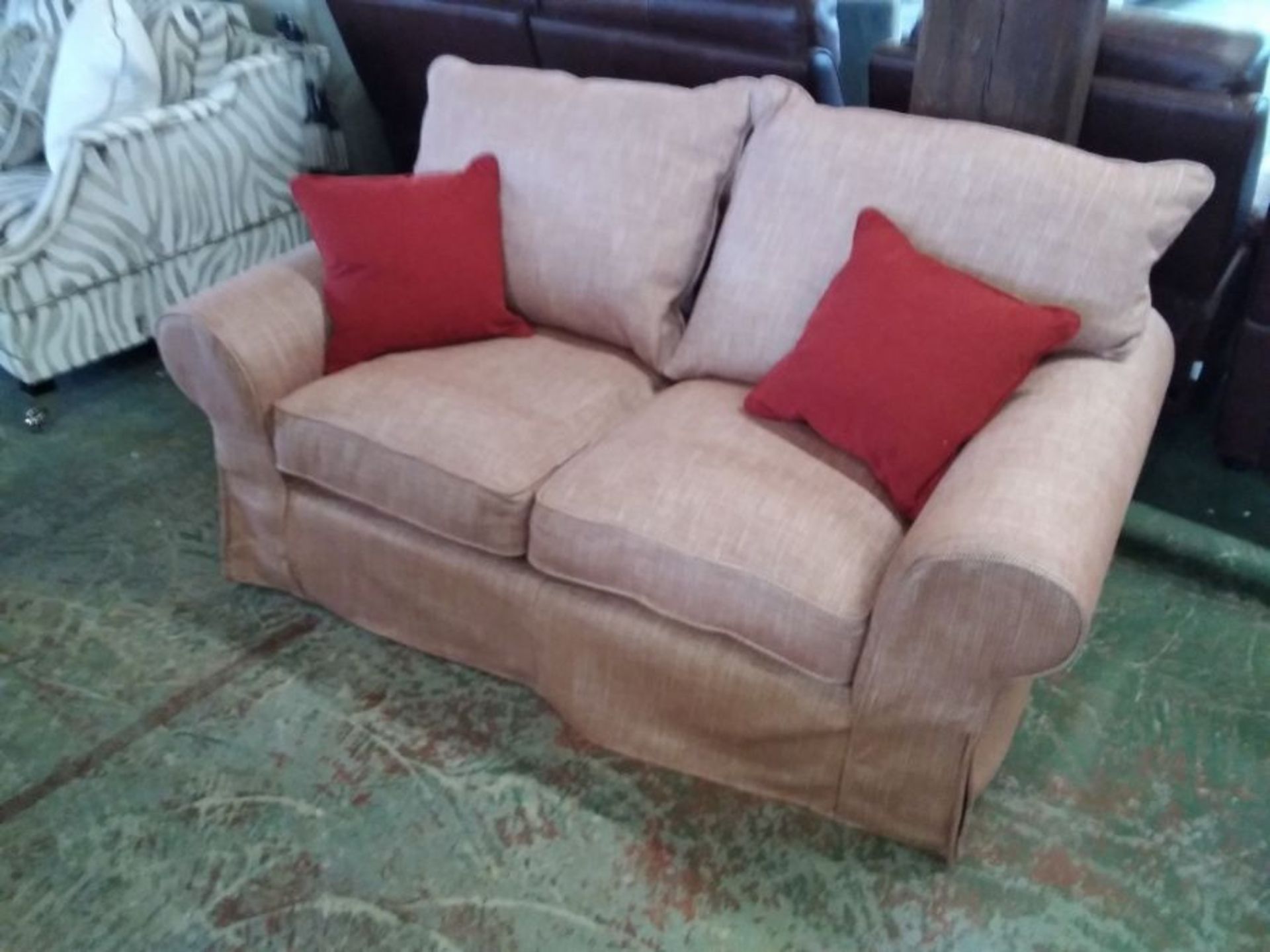 ORANGE LOOSE COVERED 2 SEATER SOFA (TROO2905-WO128