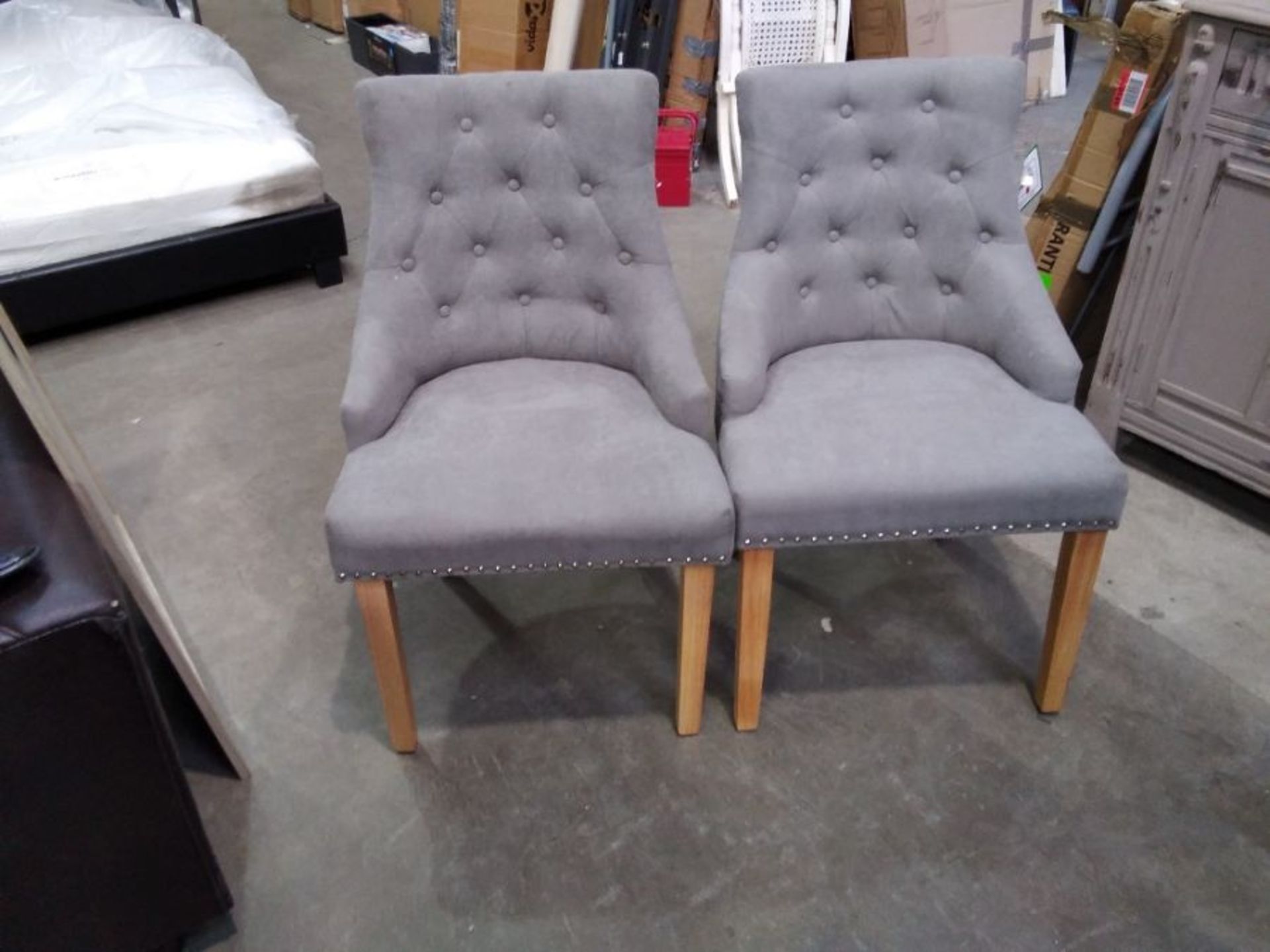 2 X GREY DINING CHAIRS