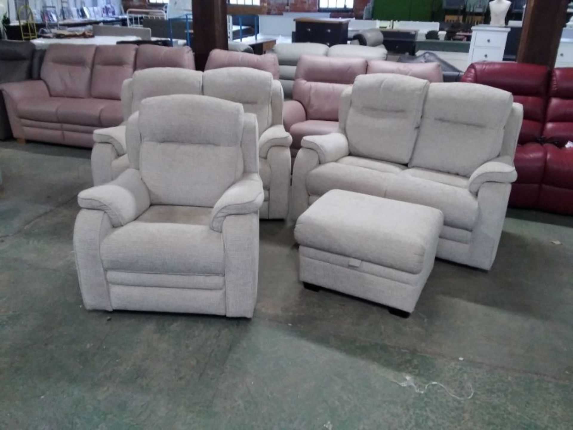 BISCUIT HIGH BACK 2 X 2 SEATER SOFAS ELECTRIC RECL