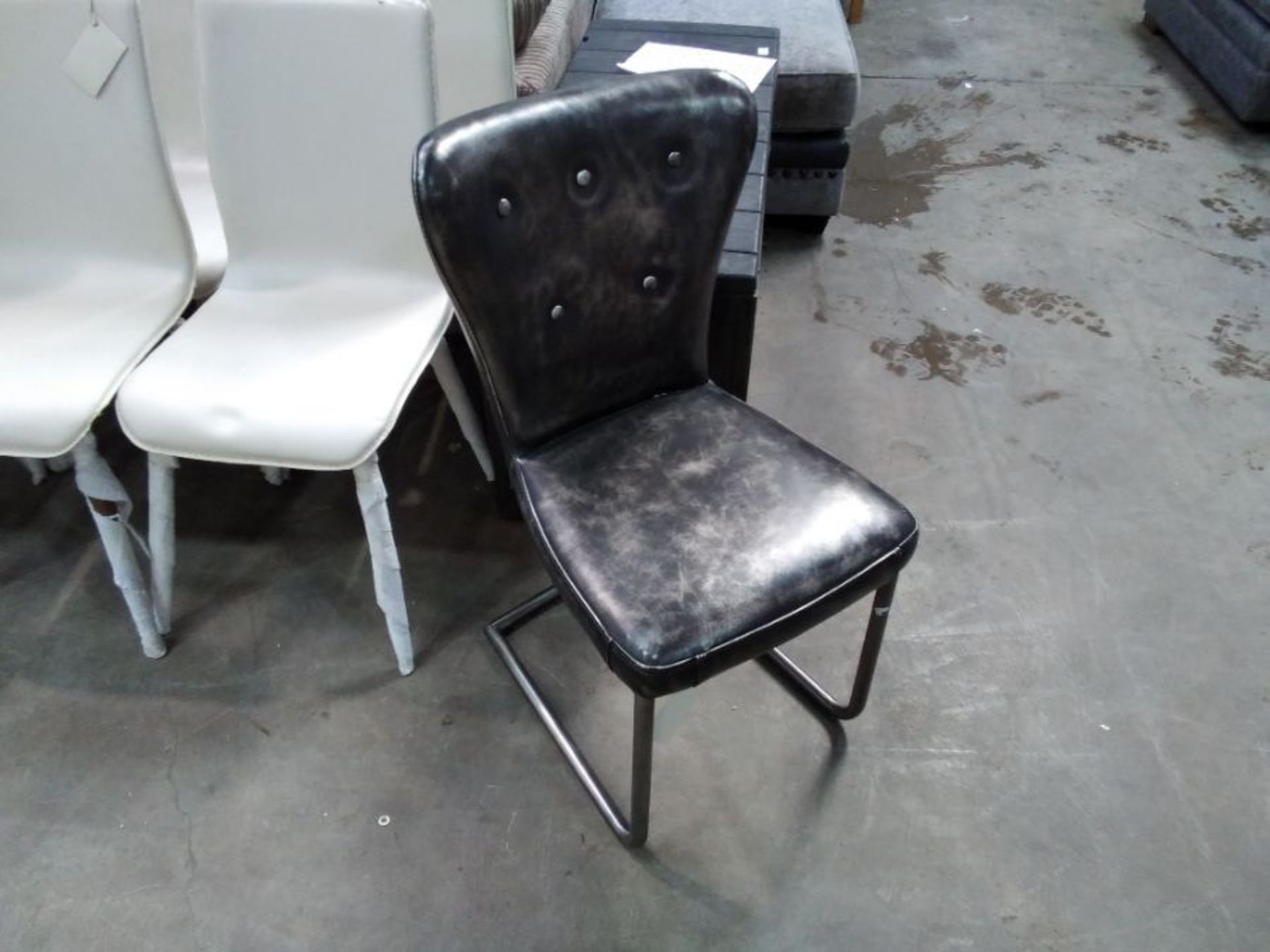 SILVER AND BLACK DINING CHAIR