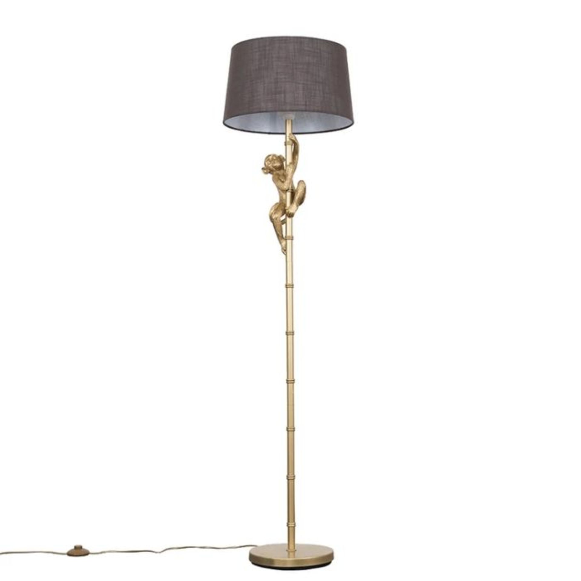 Bay Isle Home, Dovercourt 155cm Traditional Floor Lamp (GOLD FINISH & DARK GREY SHADE) - RRP £63.