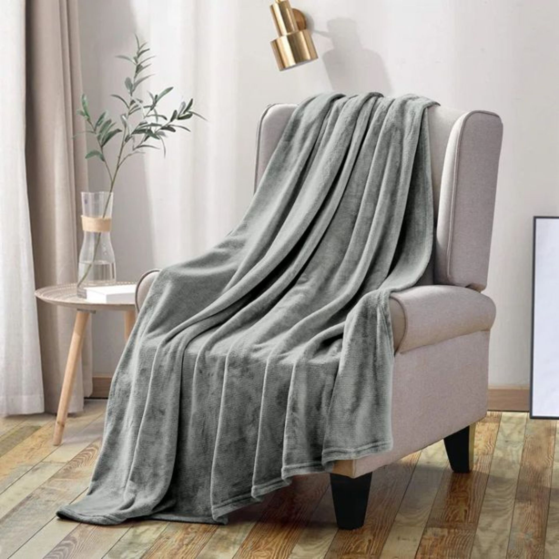 Fairmont Park, Dutson Faux Rabbit Fur Throw (GREY) (130 X 150 cm) - RRP £51.99(CMEC1017 - 29072/19)