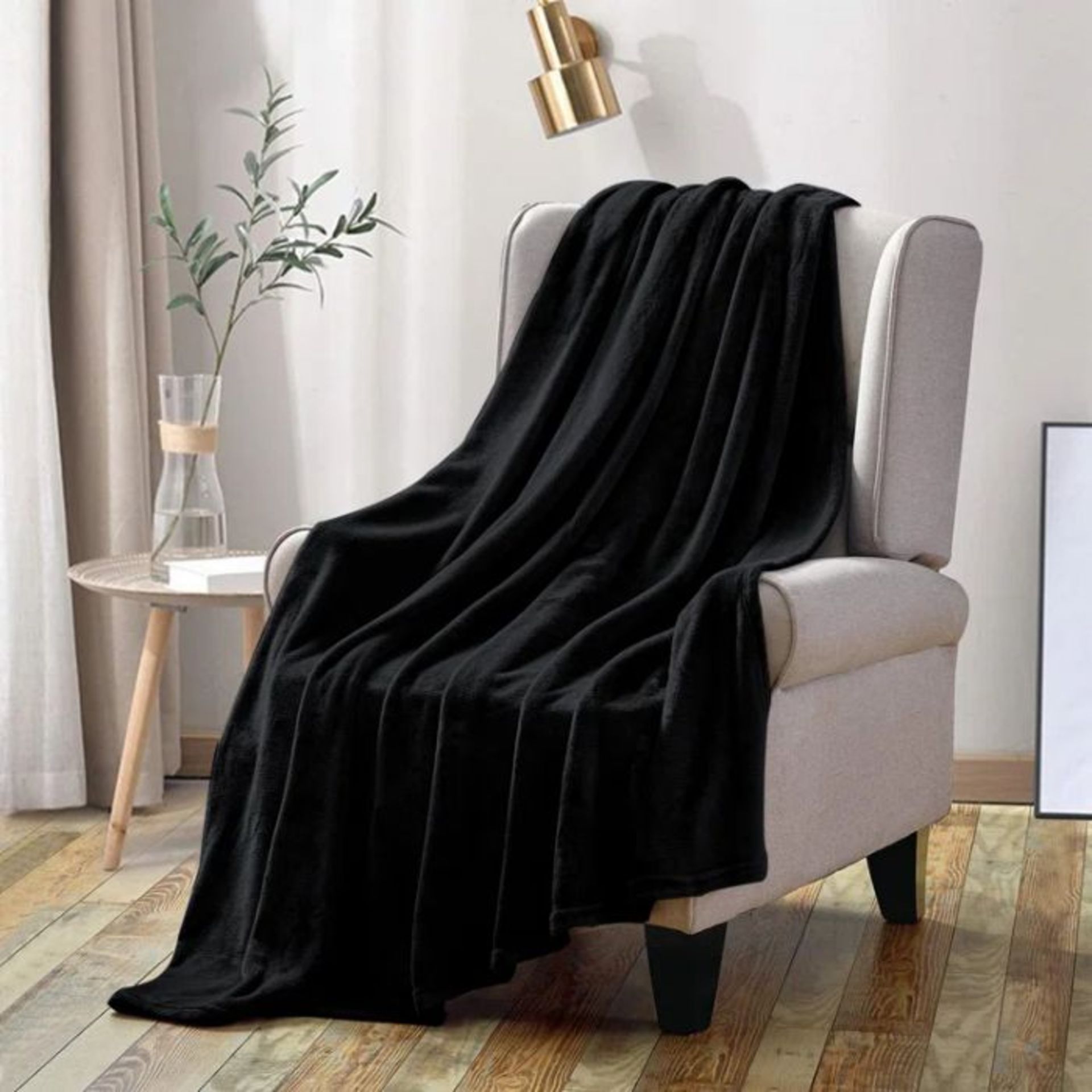 Fairmont Park, Jyon Soft Touch Mink Faux Fur Throw/Blanket (BLACK) (130 x 150 cm) - RRP £19.99(