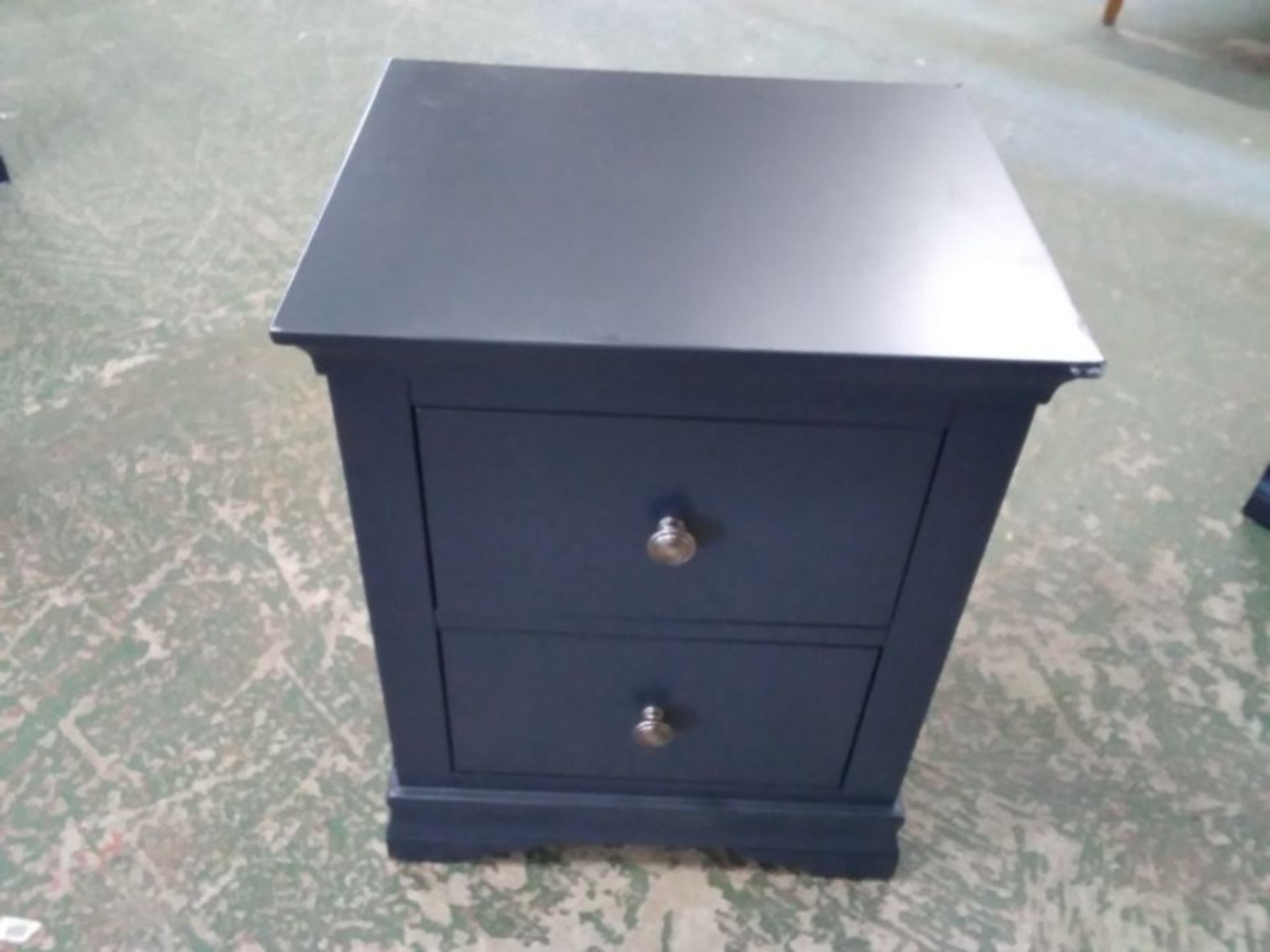 FLORENCE MIDNIGHT GREY PAINTED 2 DRAWER BEDSIDE (D